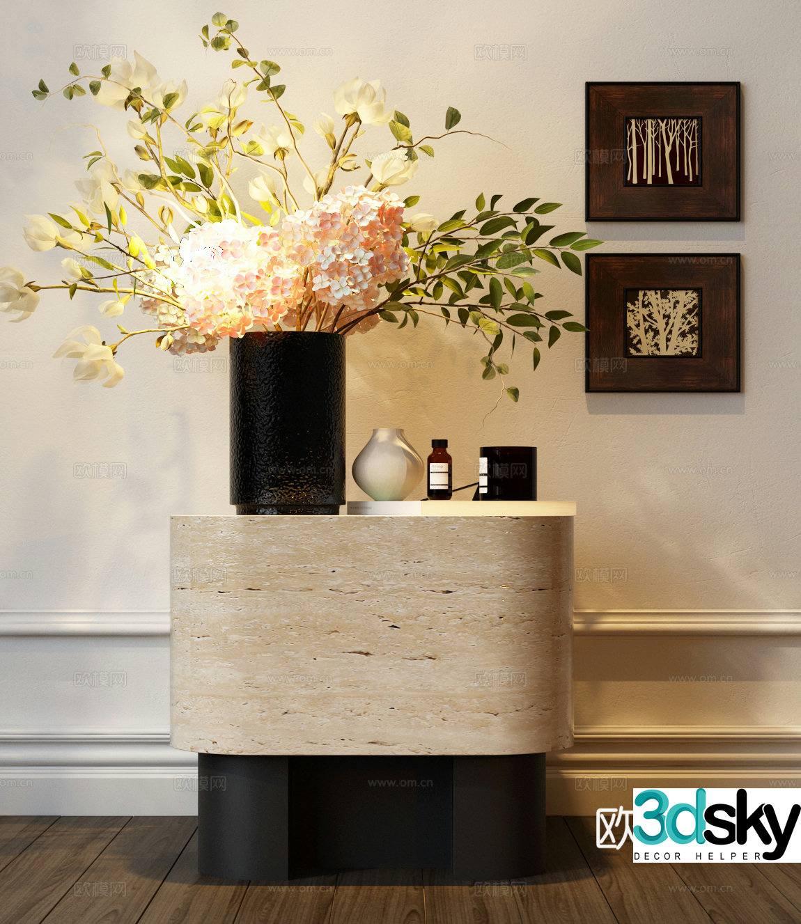 Modern Italian bedside table 3d model