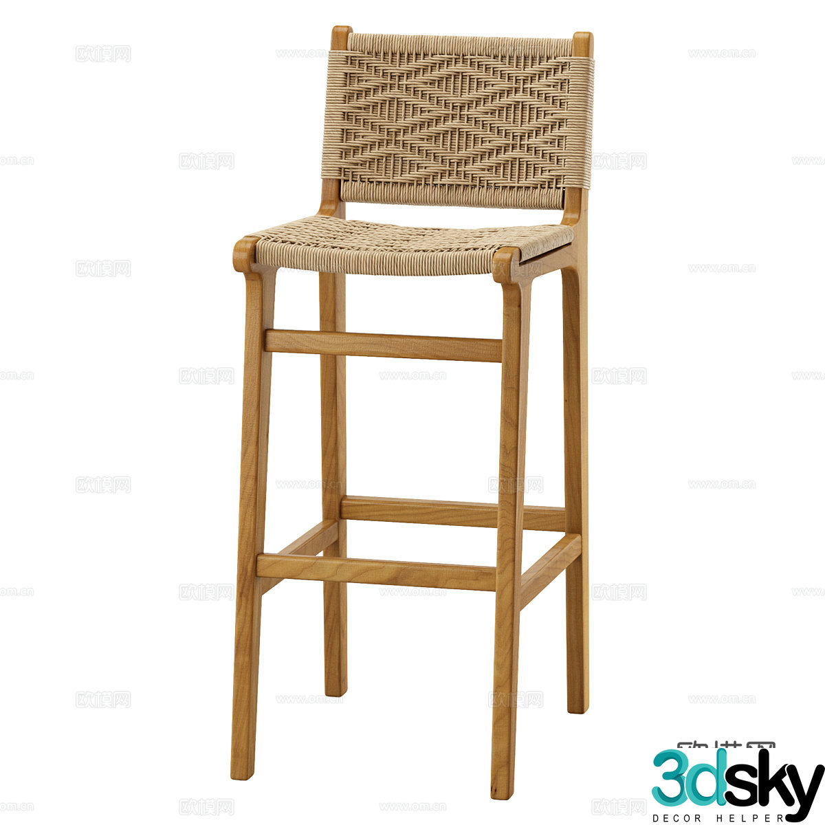 Nordic simple bar stool bar chair simple bar stool bar stool 3D model
