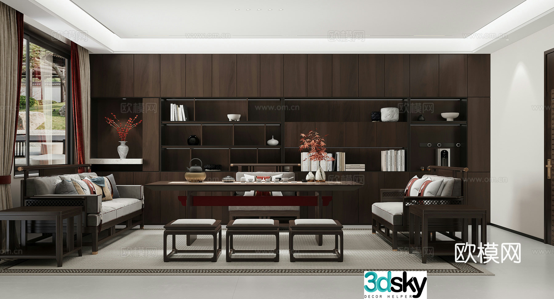 Chinese study room 3D model