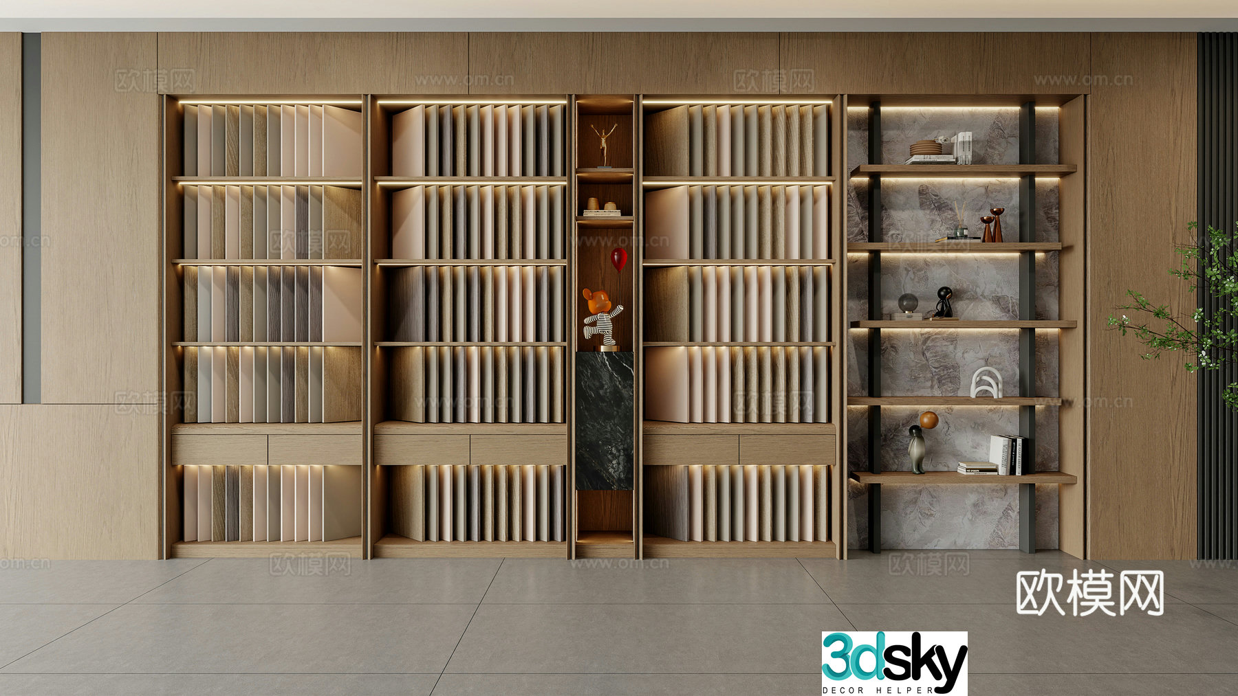 Modern Italian style whole house custom exhibition hall color panel display cabinet wooden exhibition hall color panel cabinet decorative cabinet 3d model