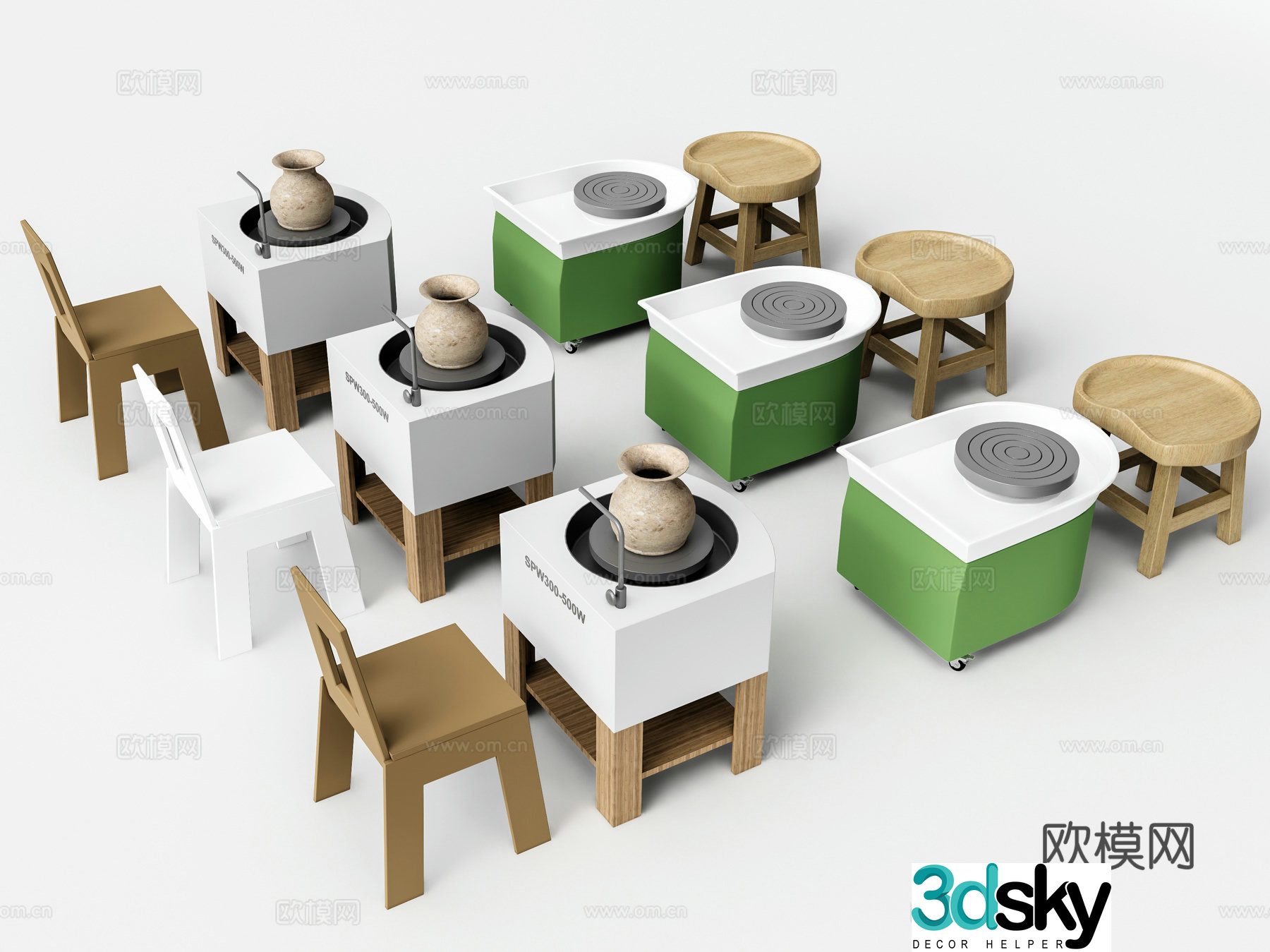Modern handicraft pottery machine 3d model
