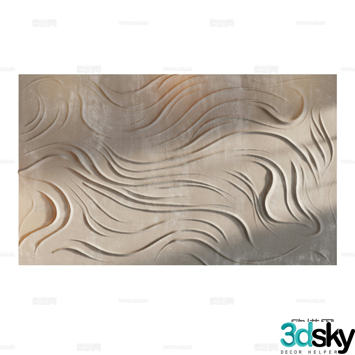 New Chinese coffee table wavy board hanging decoration 3D model