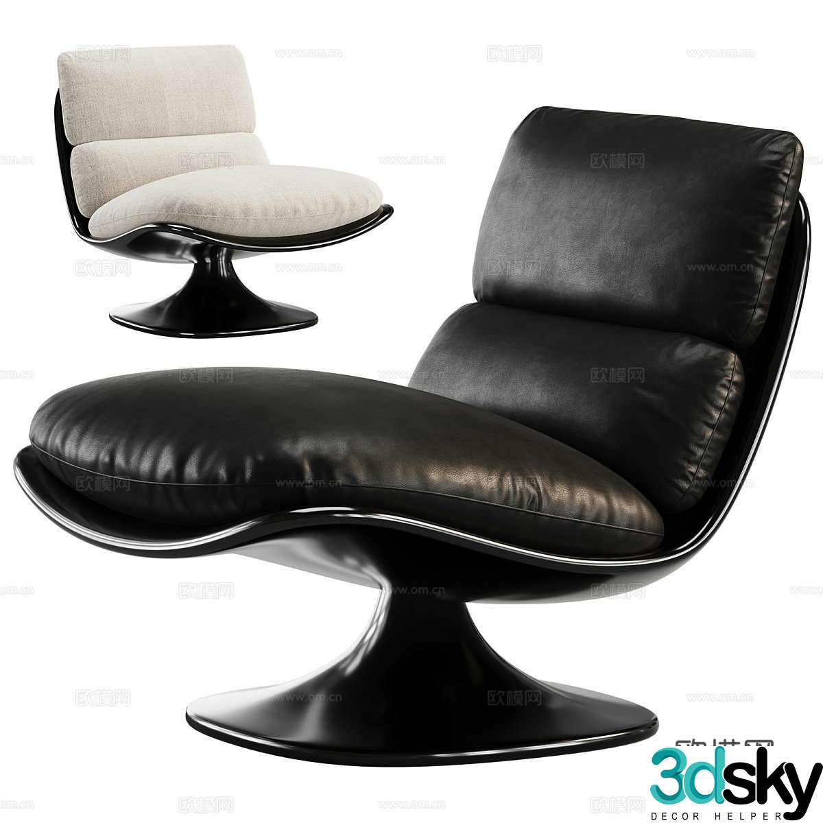 Minotti lounge chair single sofa 3d model
