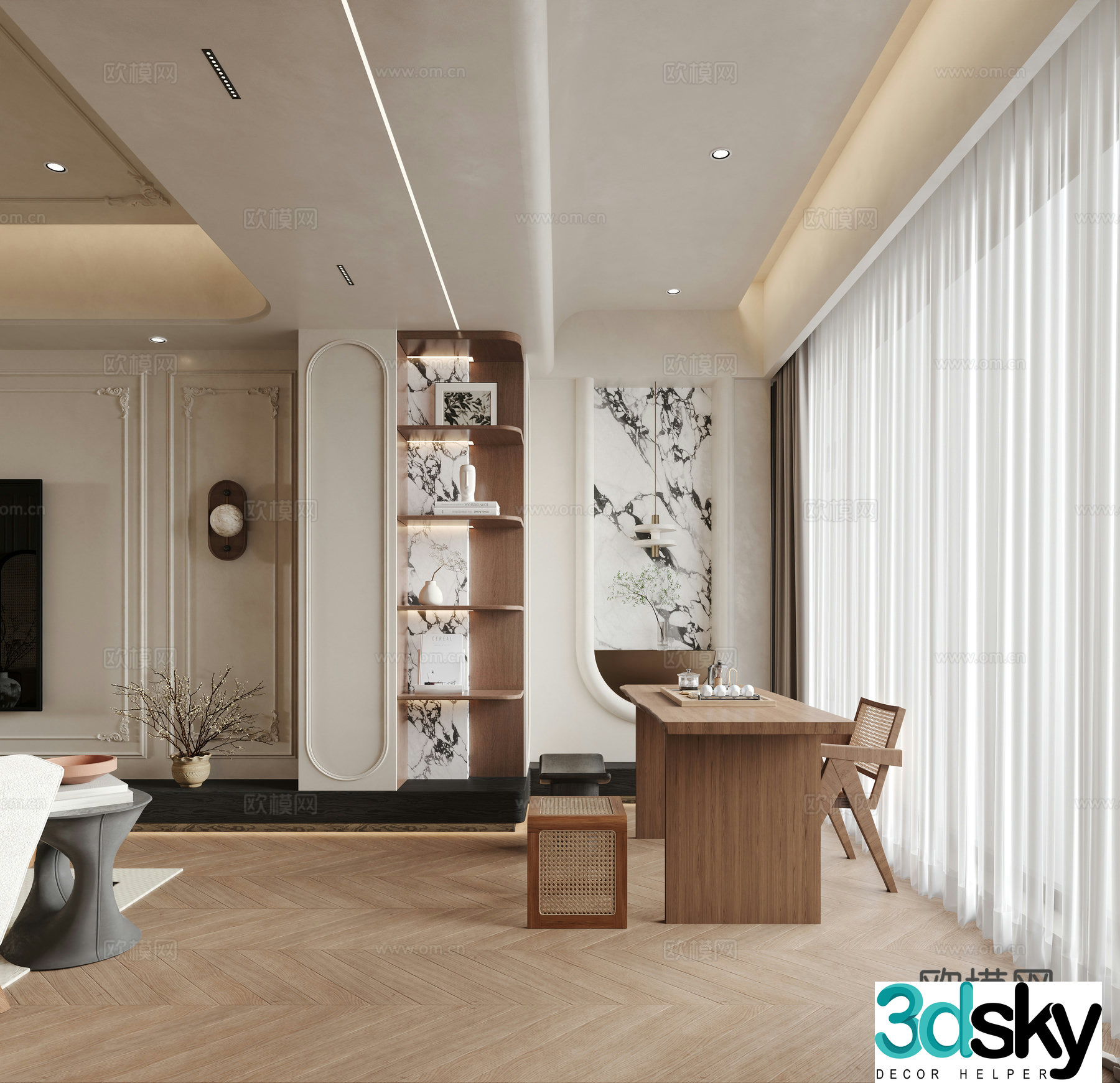 Middle-aged style entrance 3D model