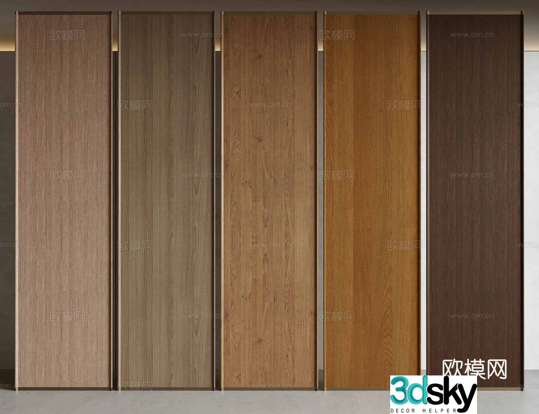 Modern wood veneer 3d model
