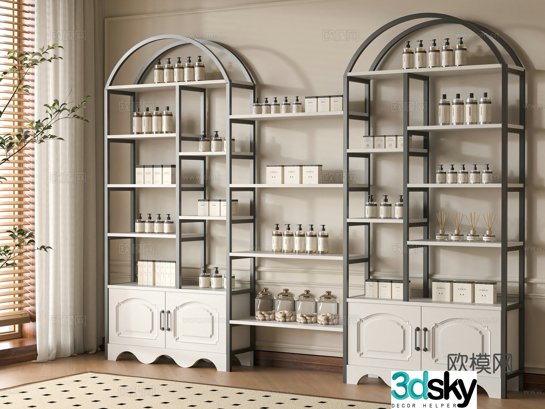 Modern cosmetics display rack 3D model