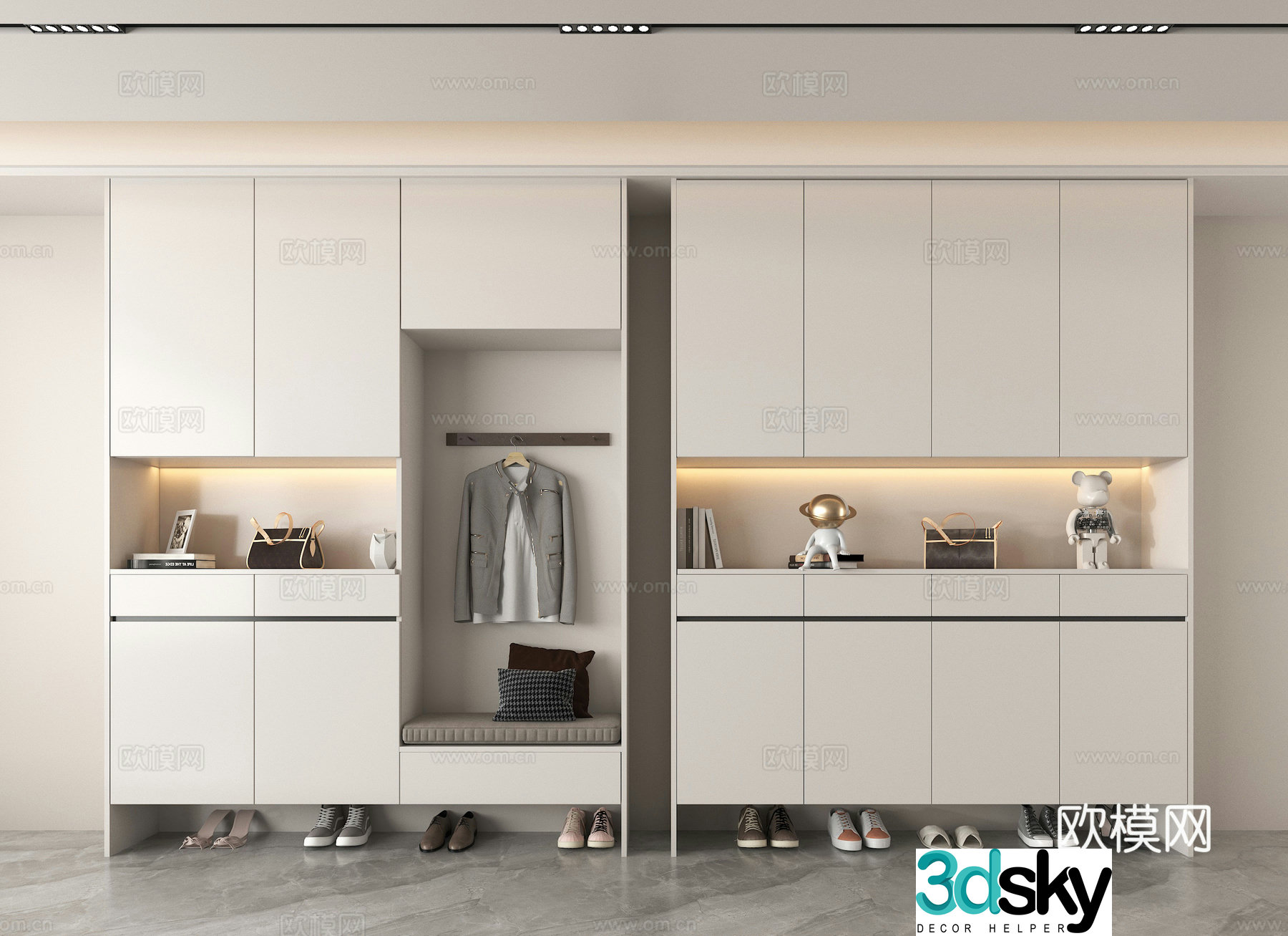 Entrance shoe cabinet wardrobe cabinet wardrobe 3d model