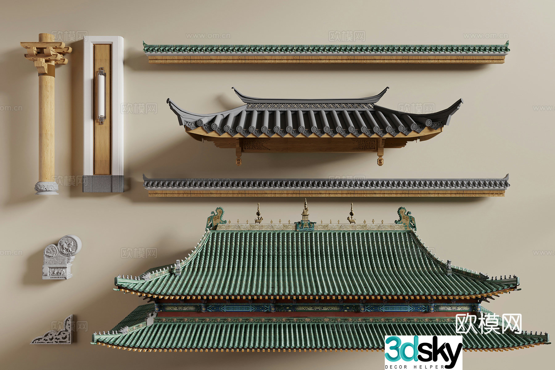 Chinese eaves 3D model