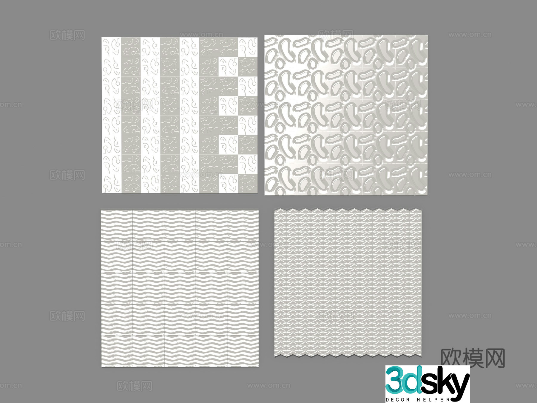 Modern interior European style stone metal stone slab marble three-dimensional wall wall wall trim metal 3d model