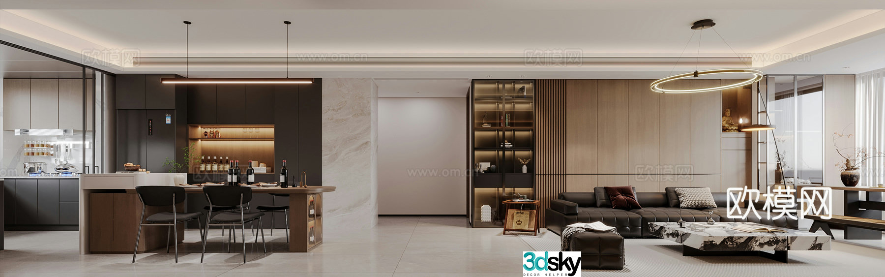 Modern Italian style restaurant 3d model