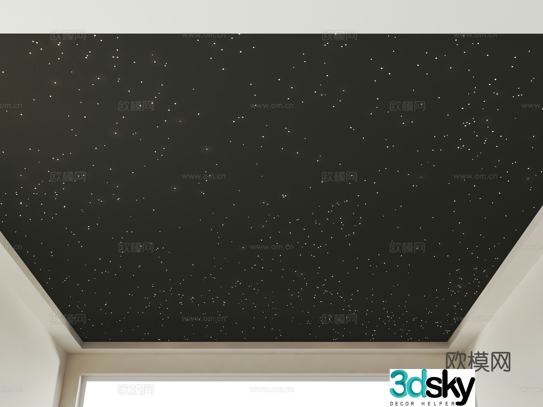 Fiber Optic Light Ceiling Starry Sky Ceiling House Style Ceiling Cream Style Ceiling Pendant Light Study Ceiling 3D Model