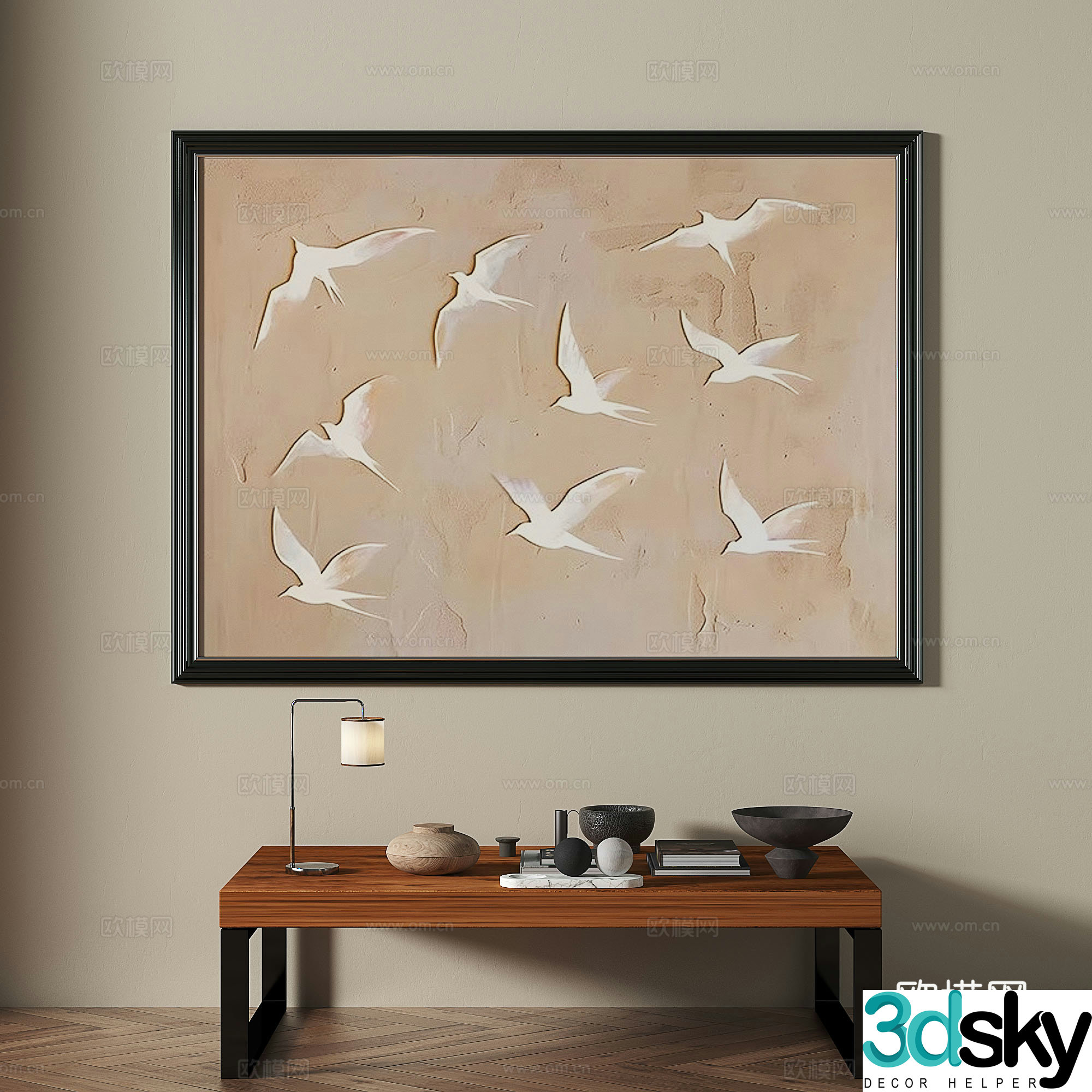 Modern retro medieval decorative painting 3d model
