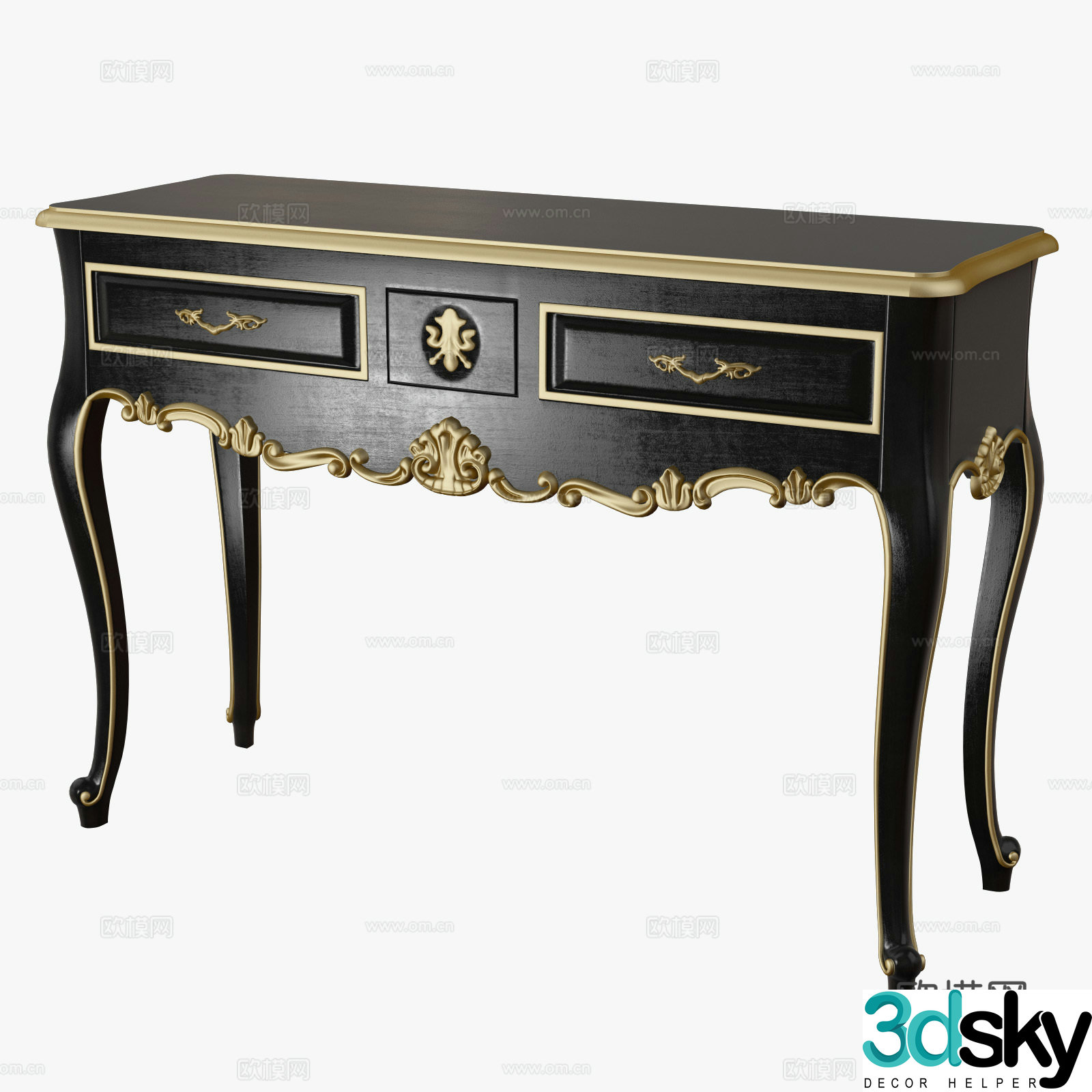 French end view cabinet side cabinet entrance cabinet 3D model