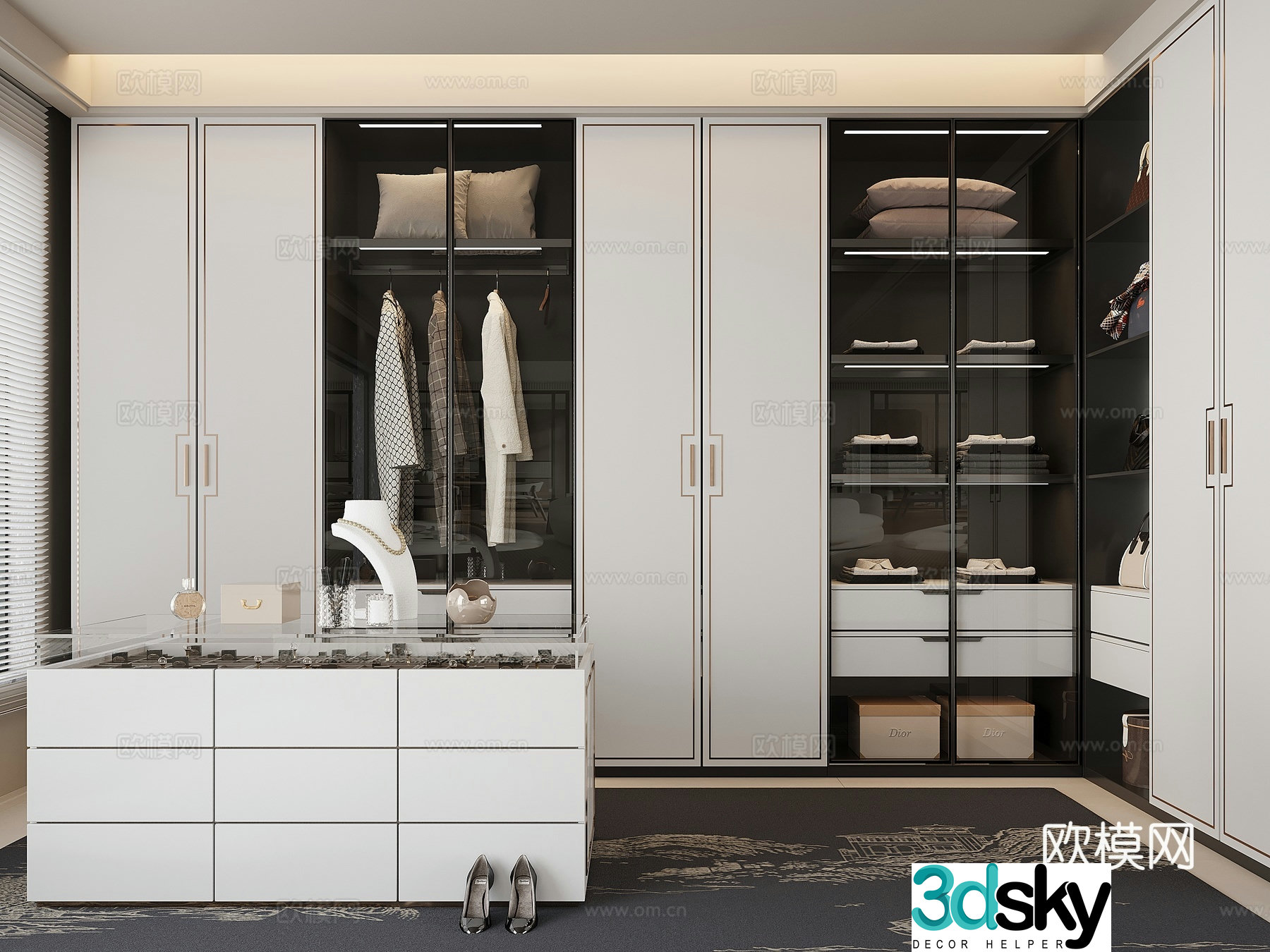 New Chinese style cloakroom 3D model