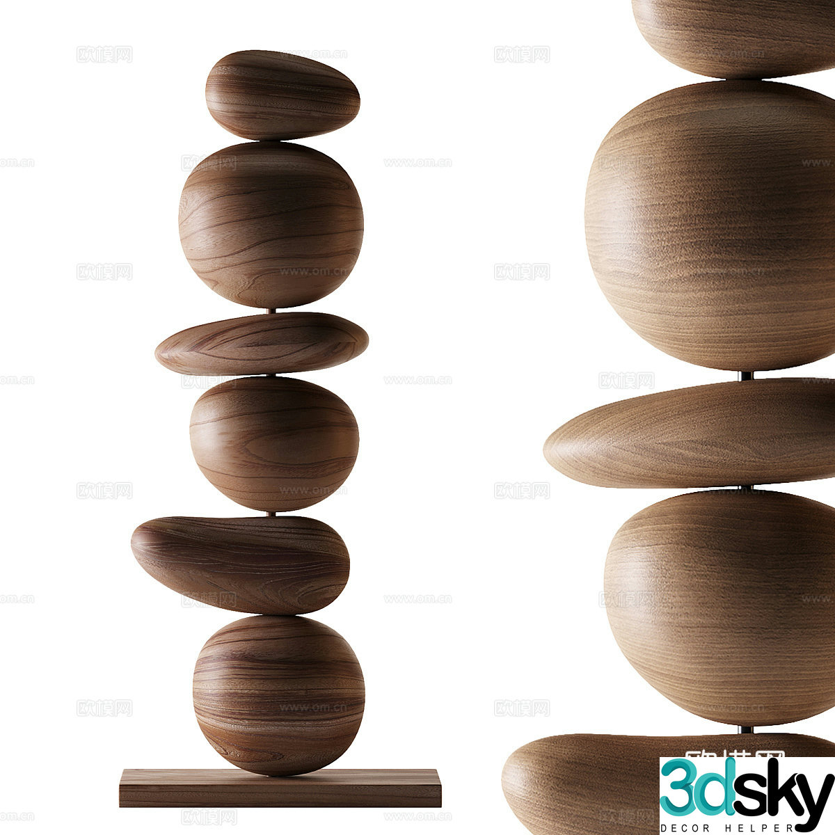 New Chinese style Wasabi Art Sculpture Abstract Sculpture 3D Model