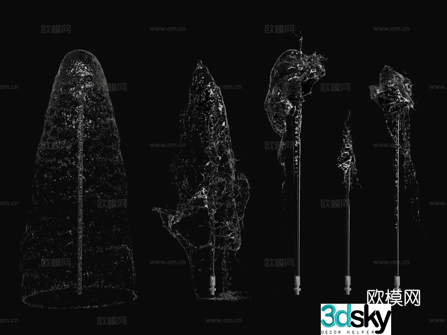 Modern Fountain Running Water Water Curtain Waterfall 3D Model