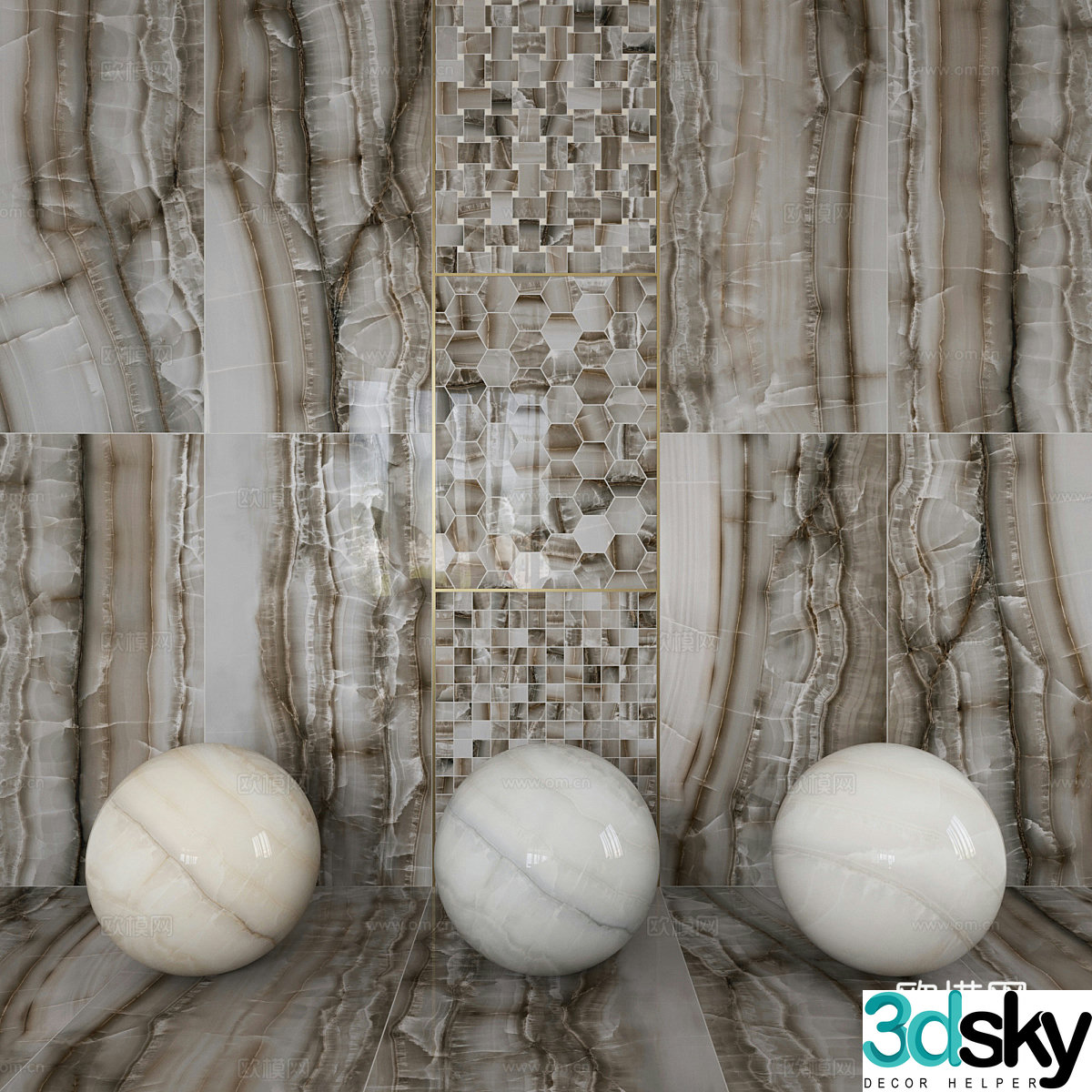 Rock slab marble PU stone 3d model