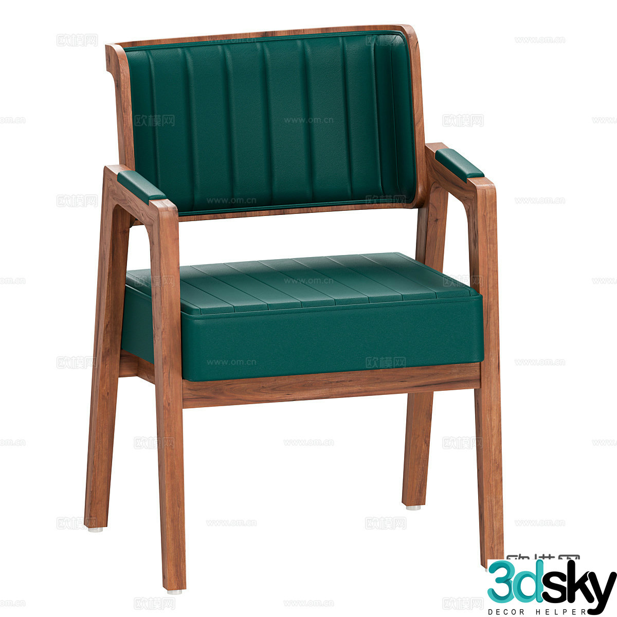 New Chinese style light luxury Norman black walnut armchair 3D model