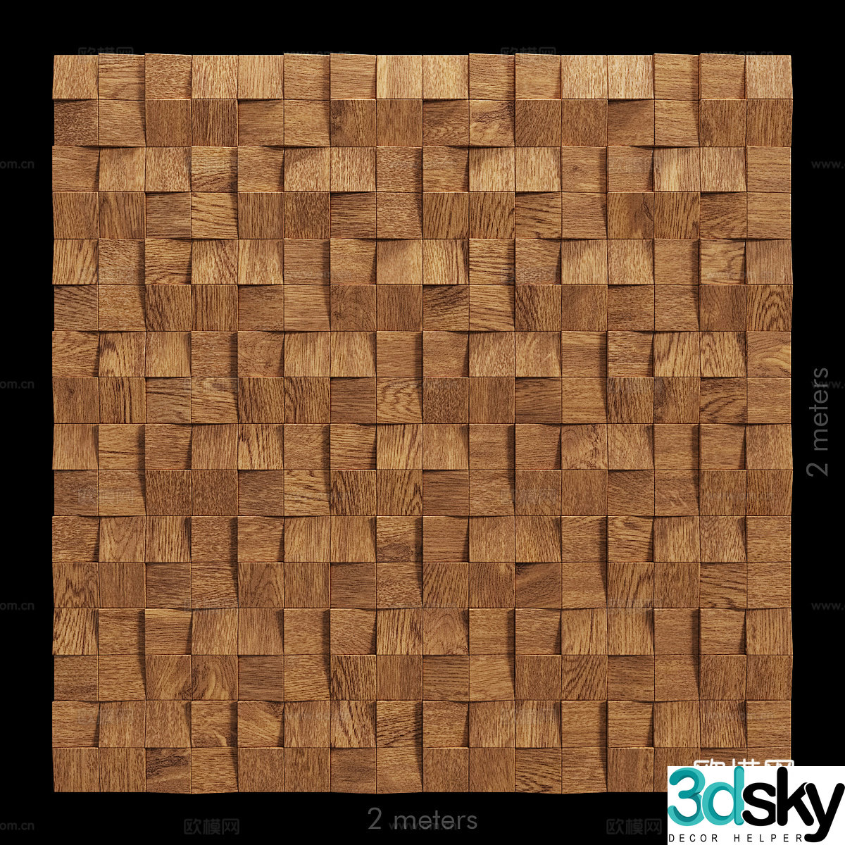 Wooden mosaic 3d model