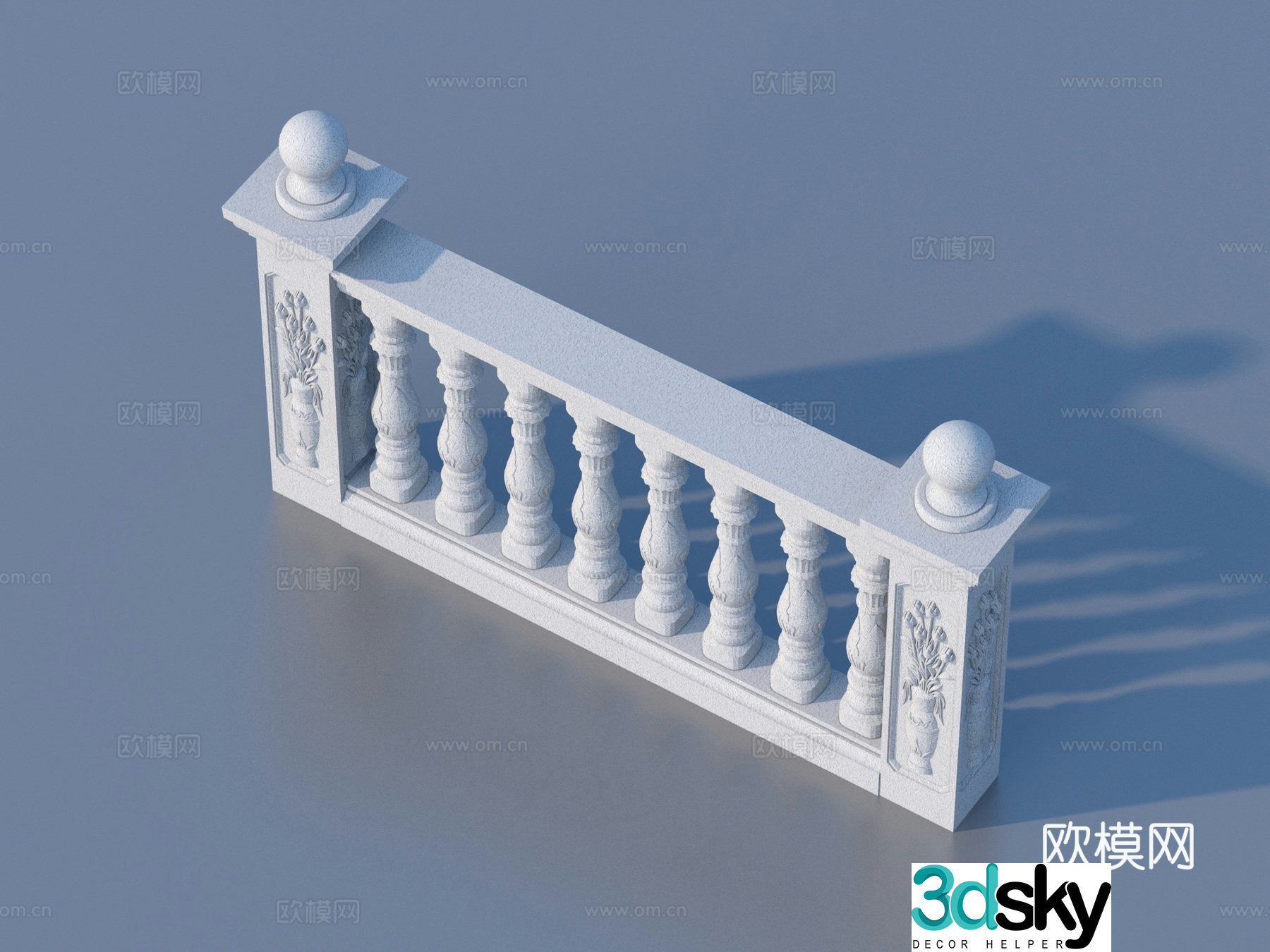 Fence Guardrail Railing 3d Model