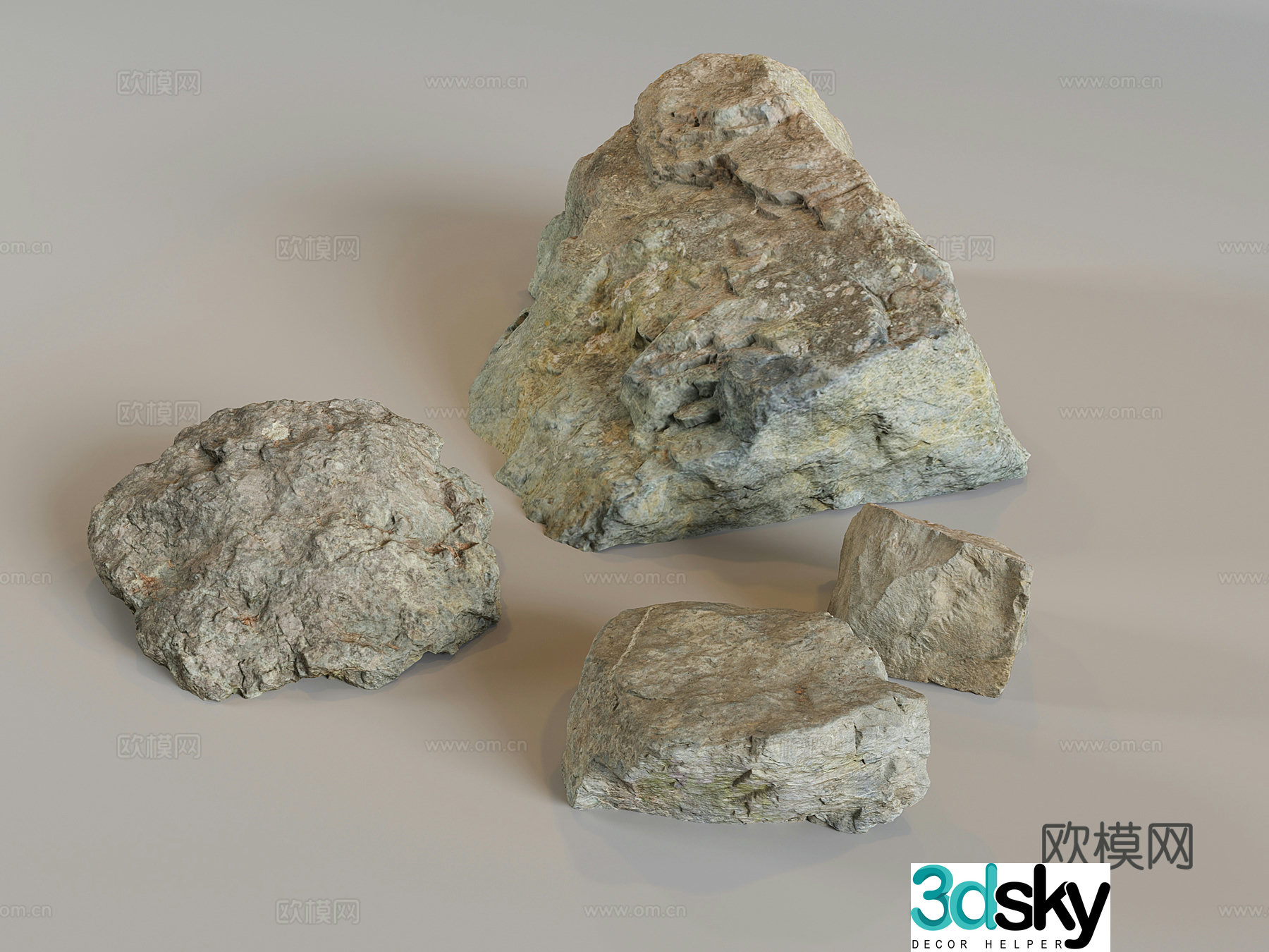 Garden stone landscape stone rock rock rock landscaping 3d model