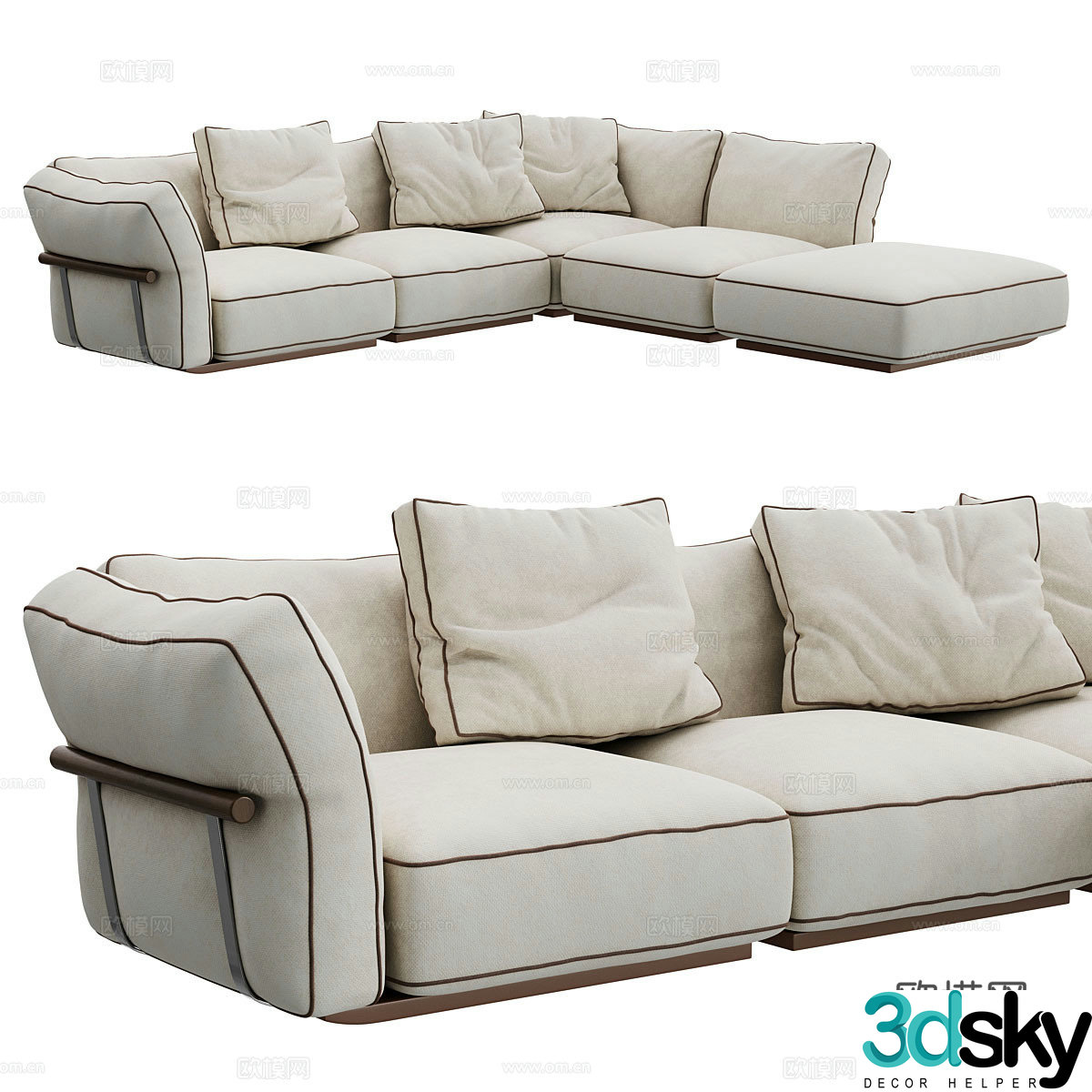Modern Italian Camelot corner sofa 3d model