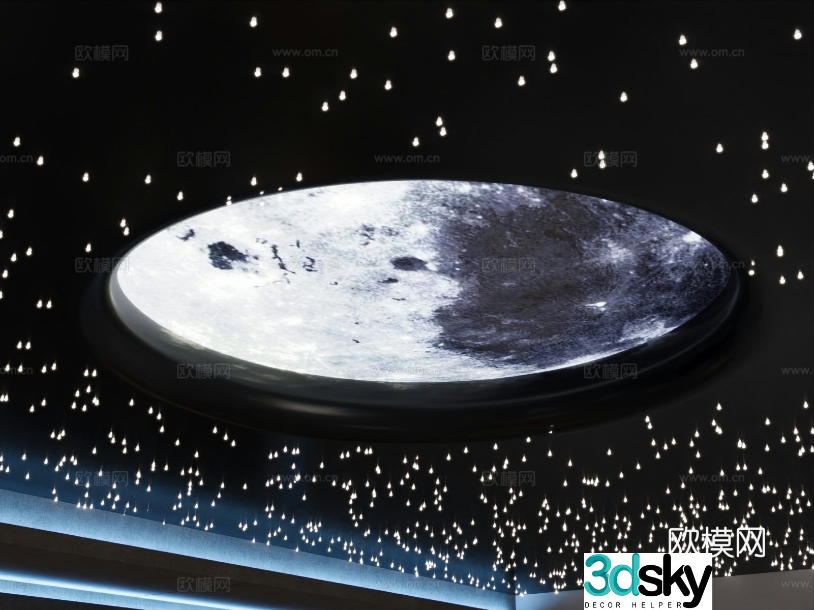 Modern ceiling light Moon ceiling light Star 3D model