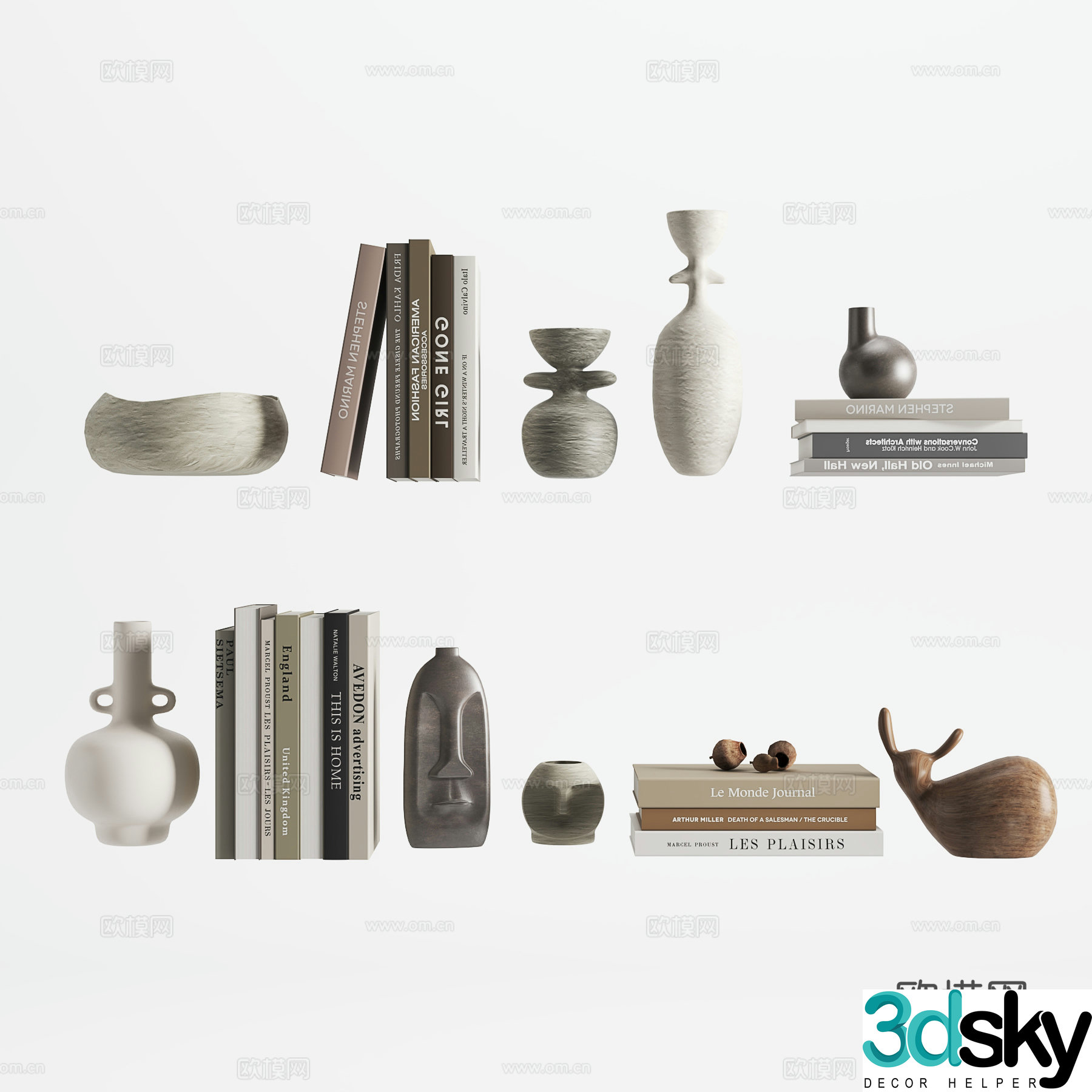 Middle-aged ornament combination 3D model