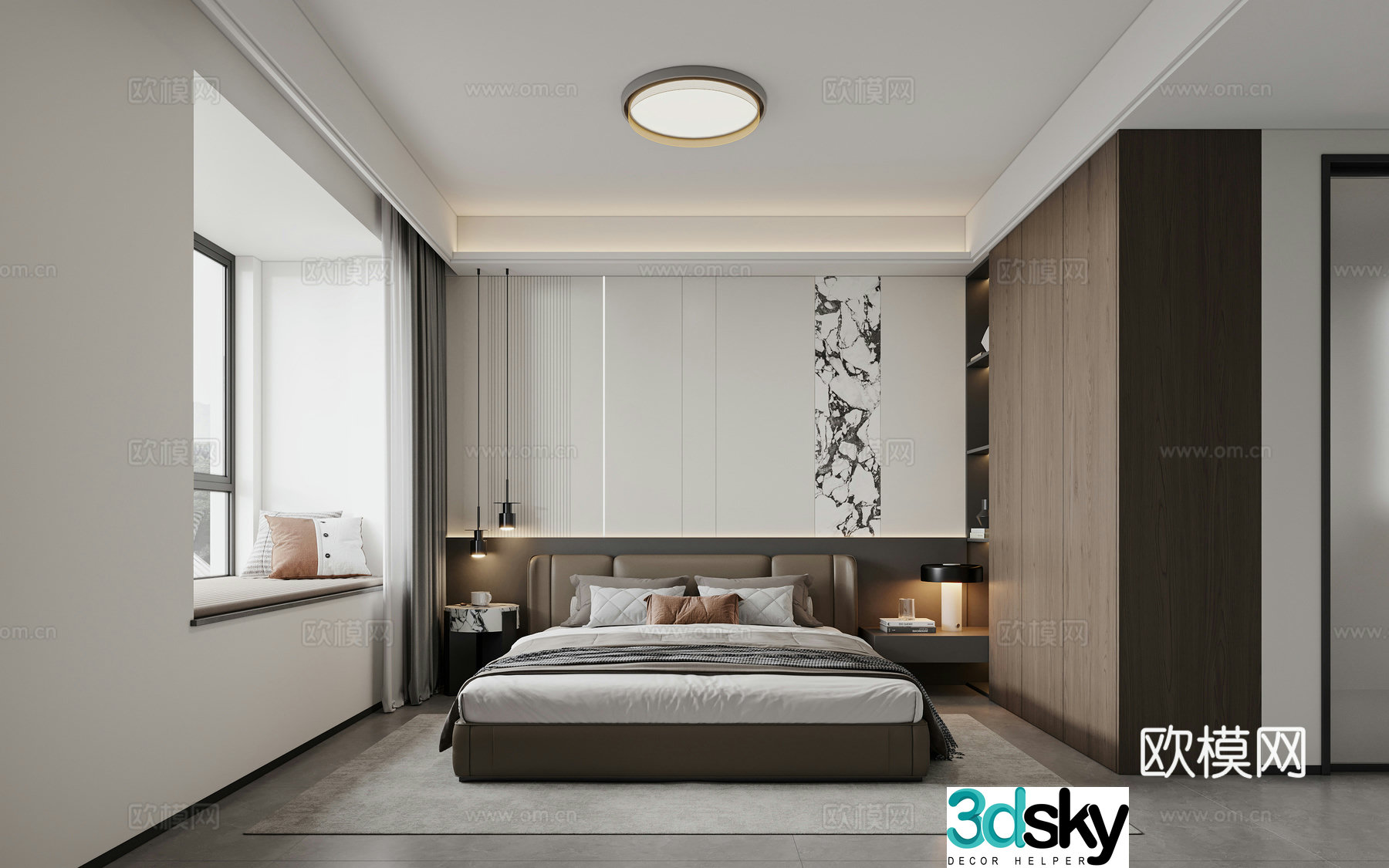 Modern Italian bedroom 3d model
