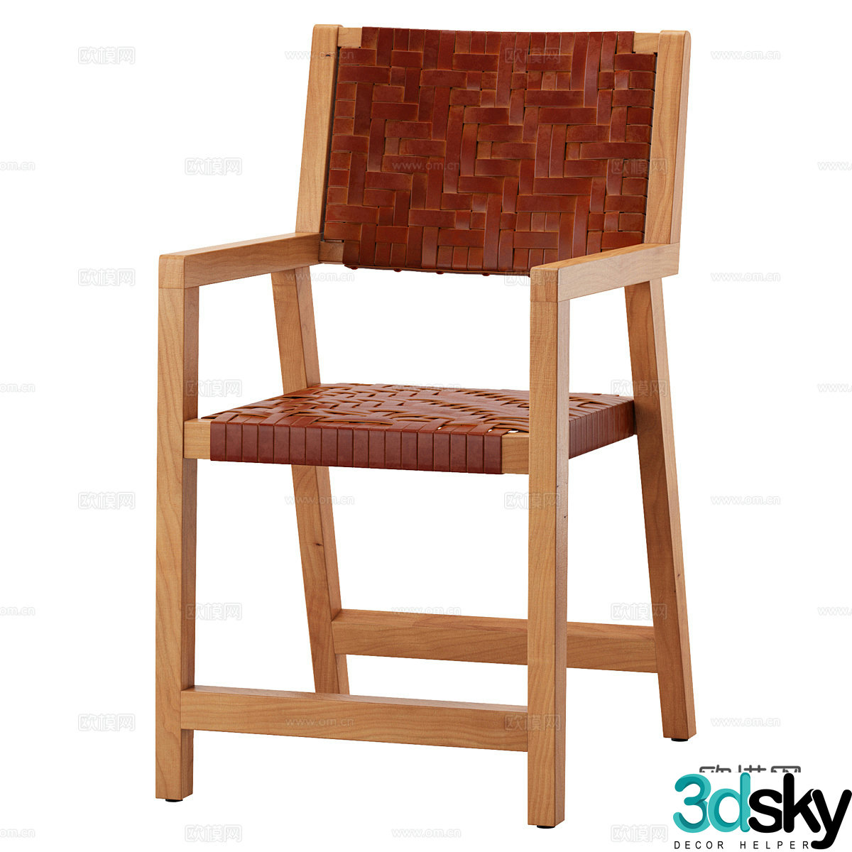 Nordic simple single chair simple chair living room chair dining chair stool 3d model
