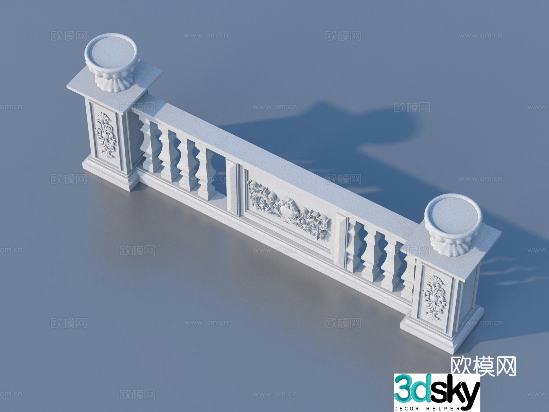 Fence Guardrail Railing 3d Model
