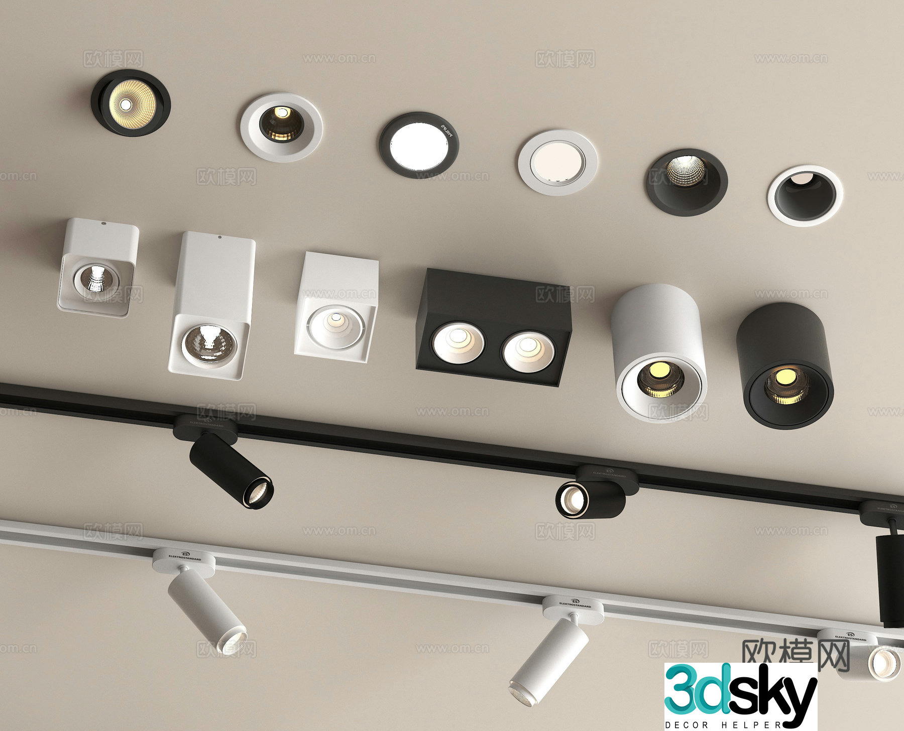 Spotlight Downlight Track Spotlight Bull Eye Lamp 3D Model
