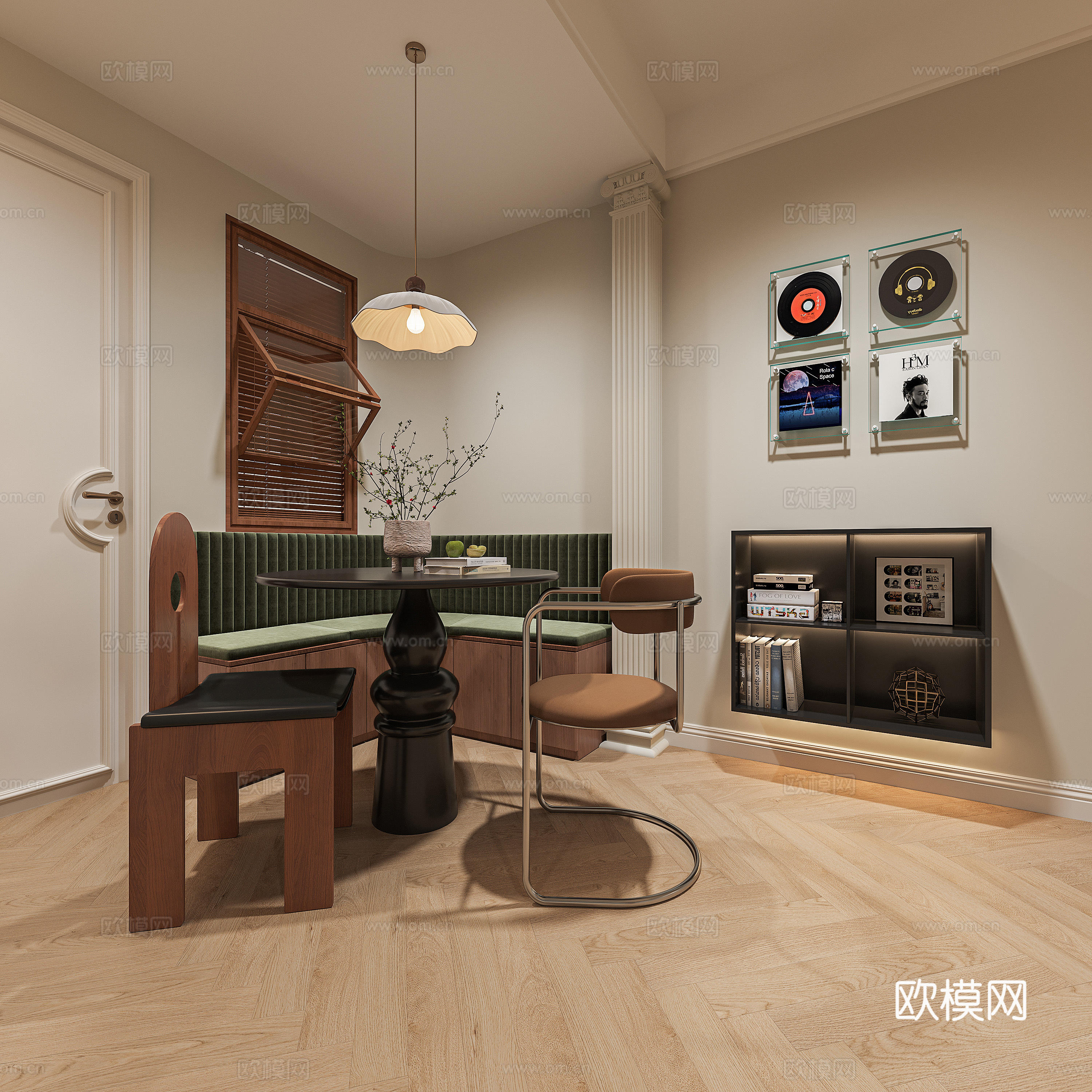 3D model of medieval style living room restaurant