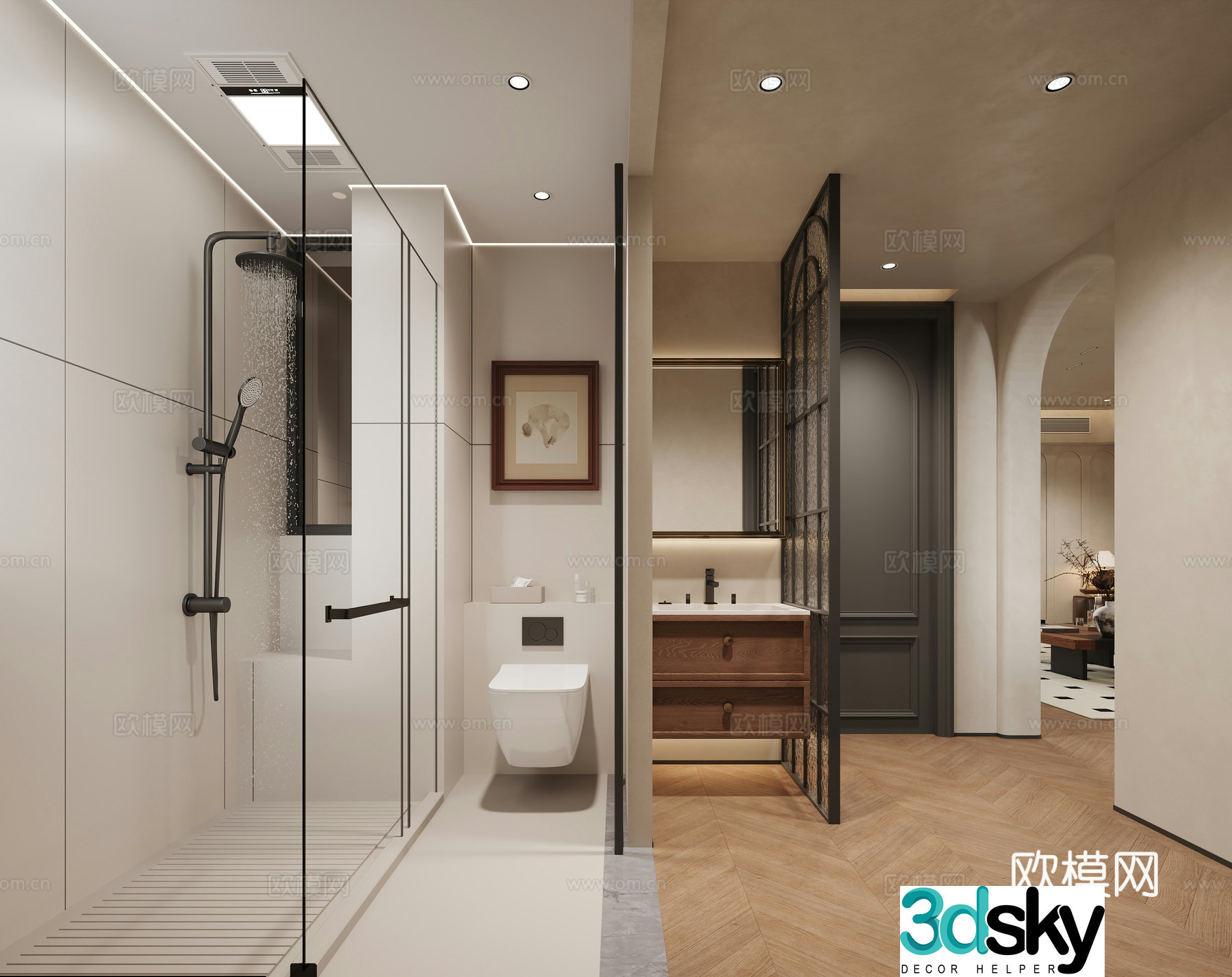 Middle-aged bathroom 3D model