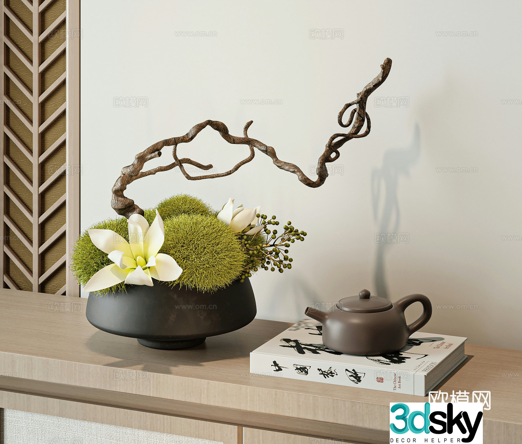 Modern bonsai ornaments 3d model