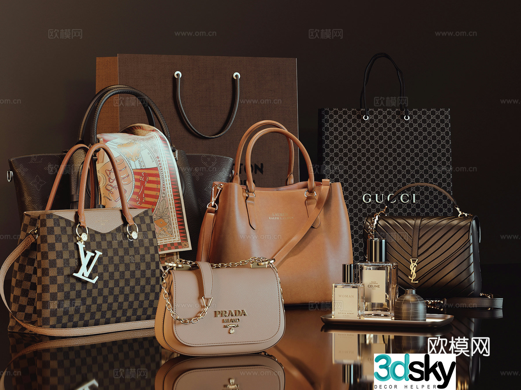 Modern handbag 3d model