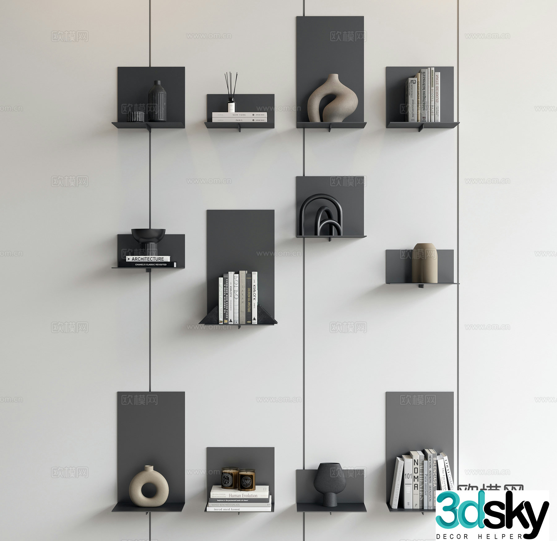 Jewelry ornaments Ceramic ornaments Book ornaments Metal ornaments 3D model