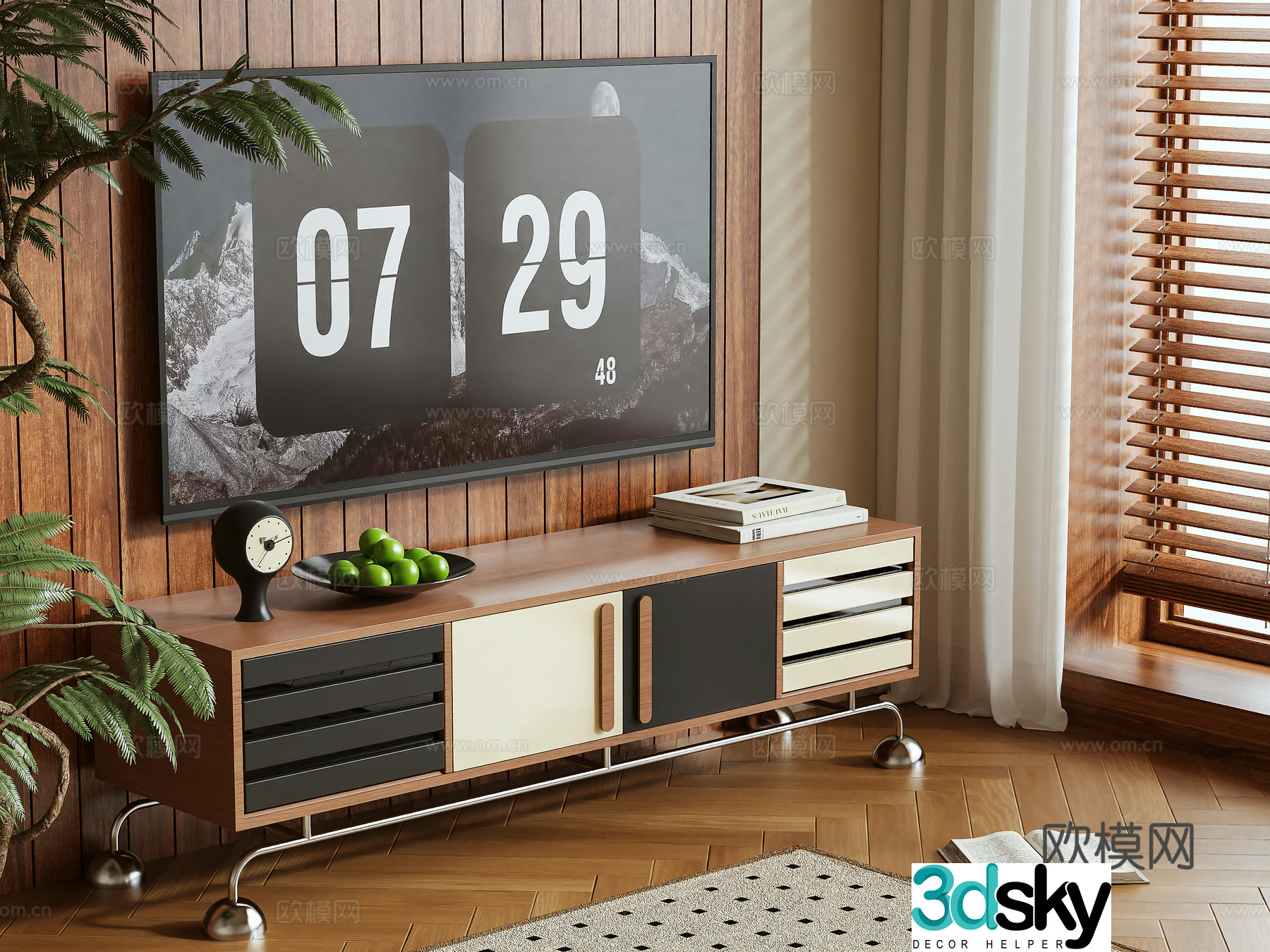 Middle-aged TV cabinet 3D model