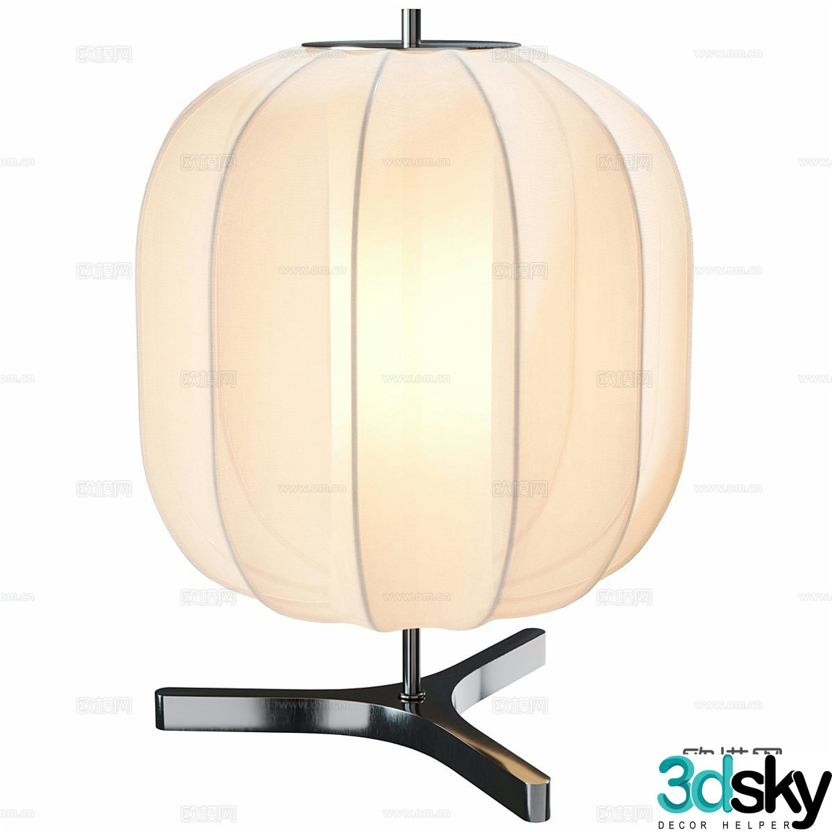 New Chinese style Chinese desk lamp Medium table lamp Spherical table lamp Japanese style desk lamp He style desk lamp 3D model