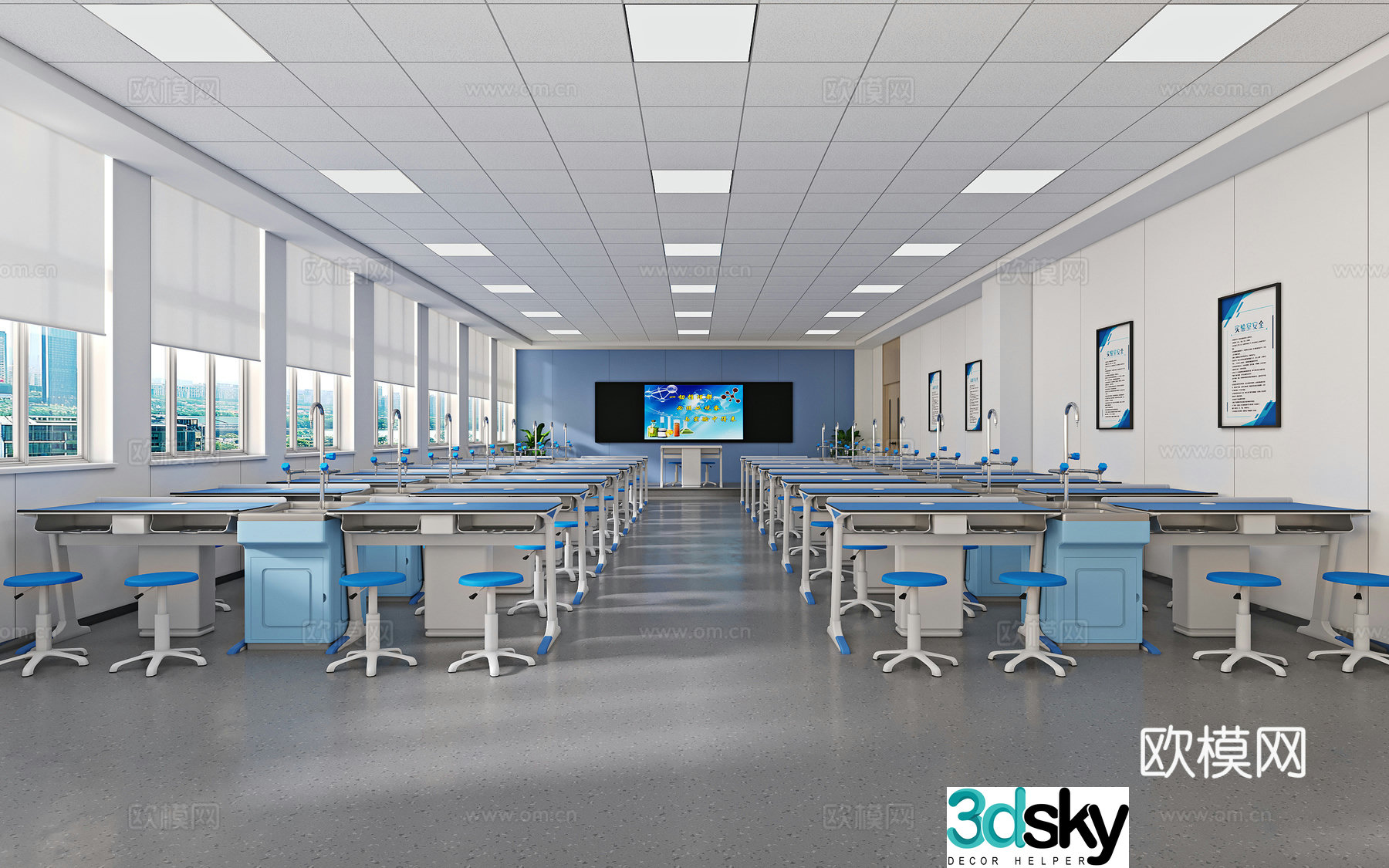 Modern chemistry laboratory 3d model