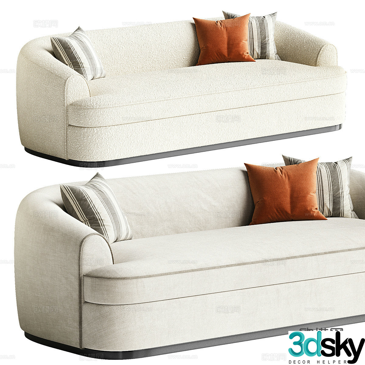 Modern Cream Style DINANT Casual Sofa 3D Model