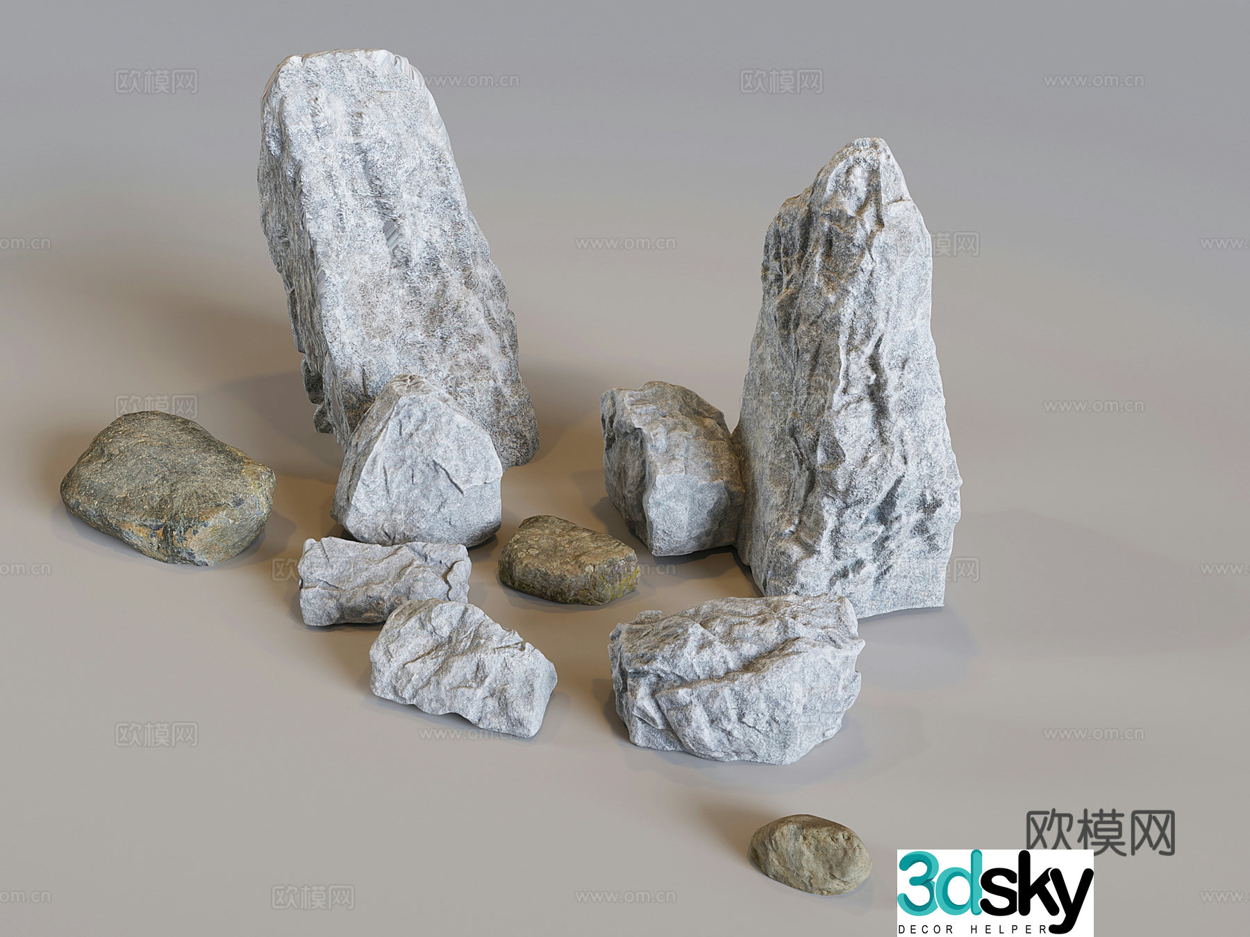 Rockery stone landscape stone stone rock landscape sketch 3d model