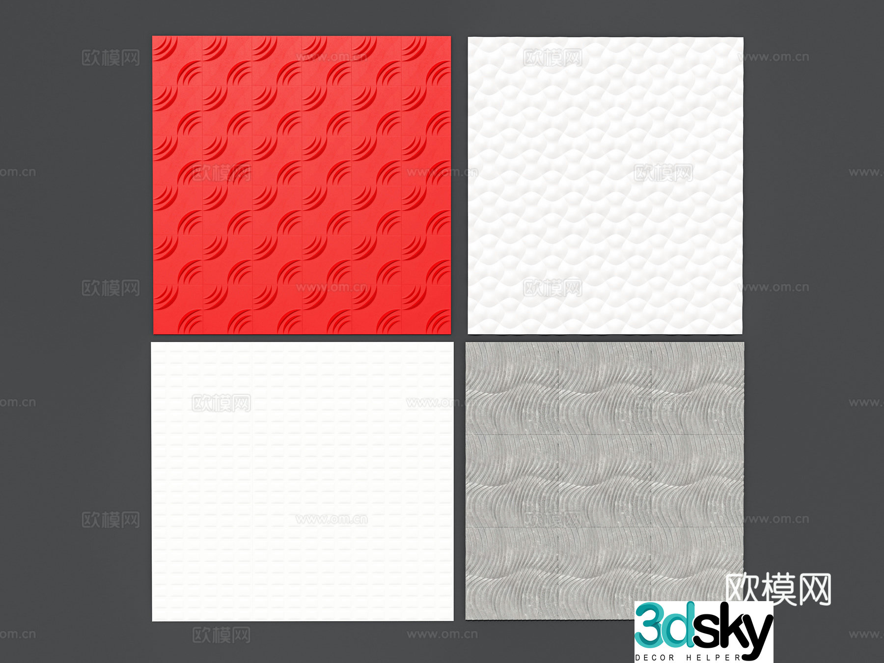 Modern interior European style stone metal stone slab marble three-dimensional wall wall wall trim metal 3d model