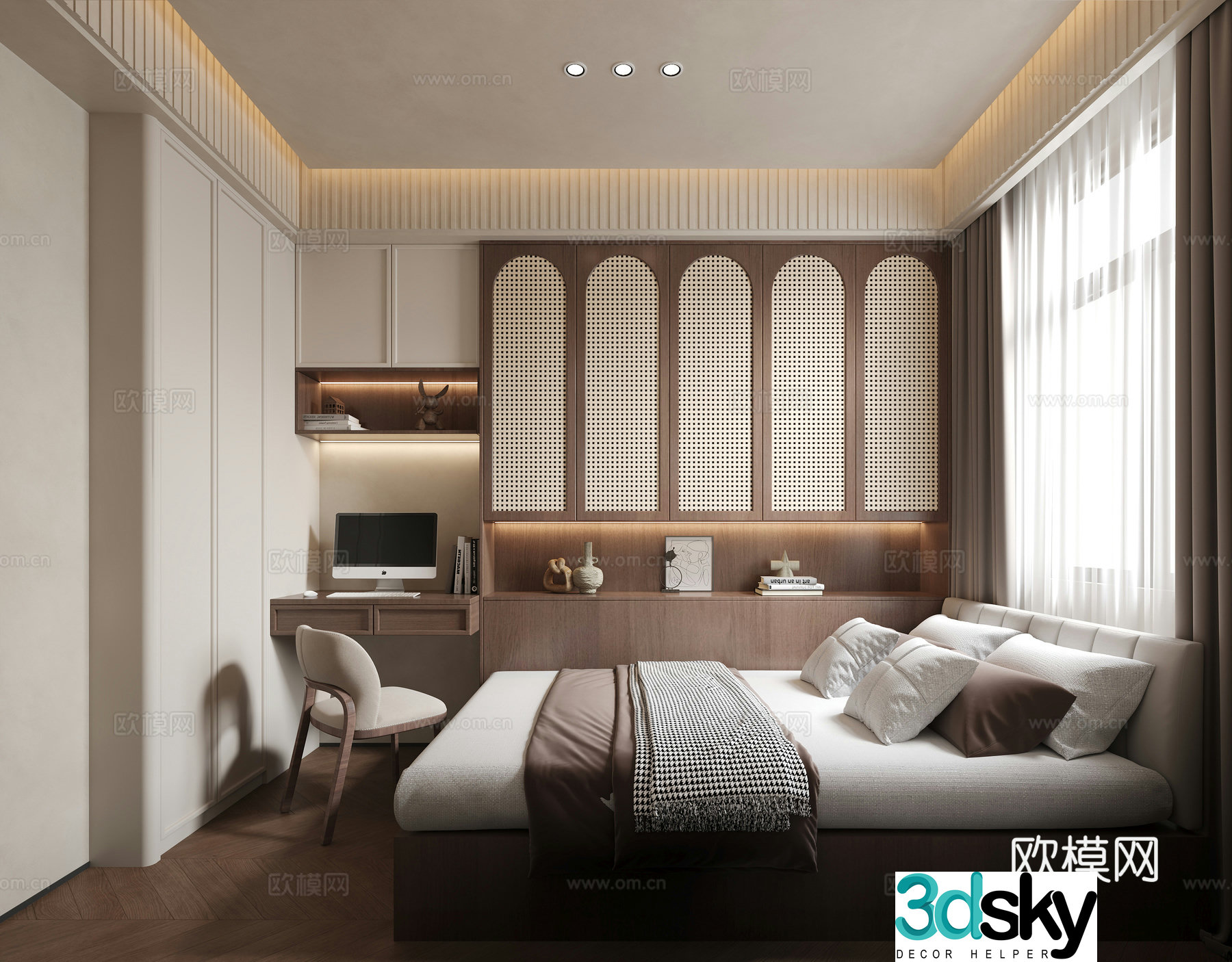 Middle style tatami bedroom 3d model