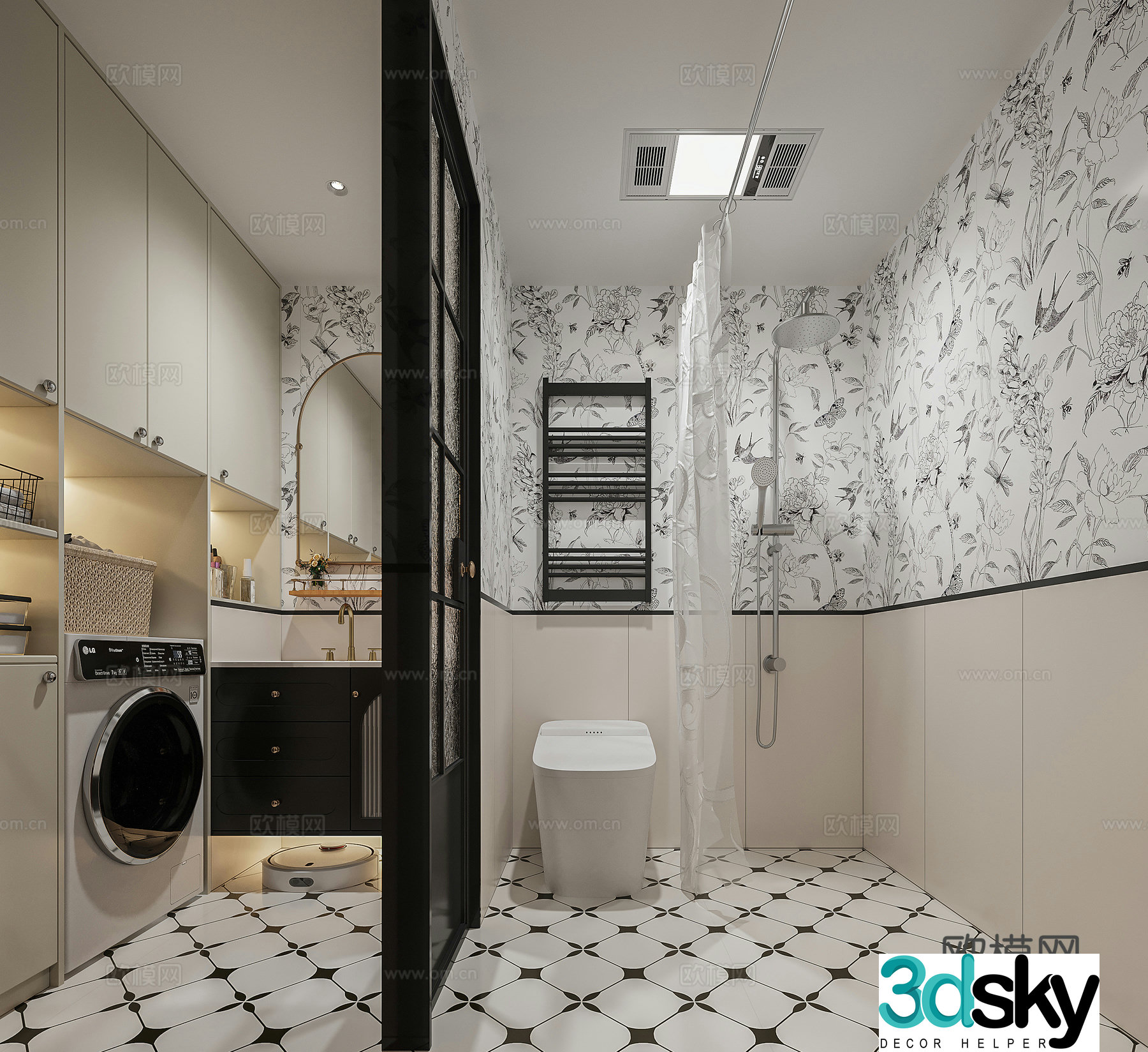 French bathroom 3d model