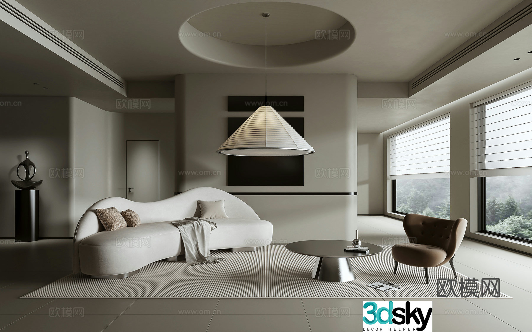 Minimalist living room 3D model