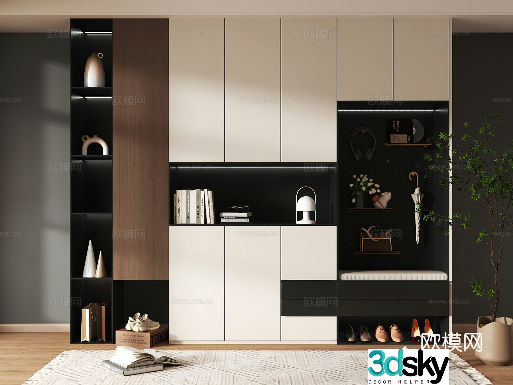 Shoe cabinet design shoe cabinet partition shoe cabinet porch shoe cabinet hotel shoe cabinet 3D model