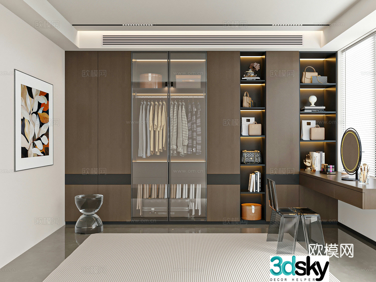 Modern Italian cloakroom 3d model