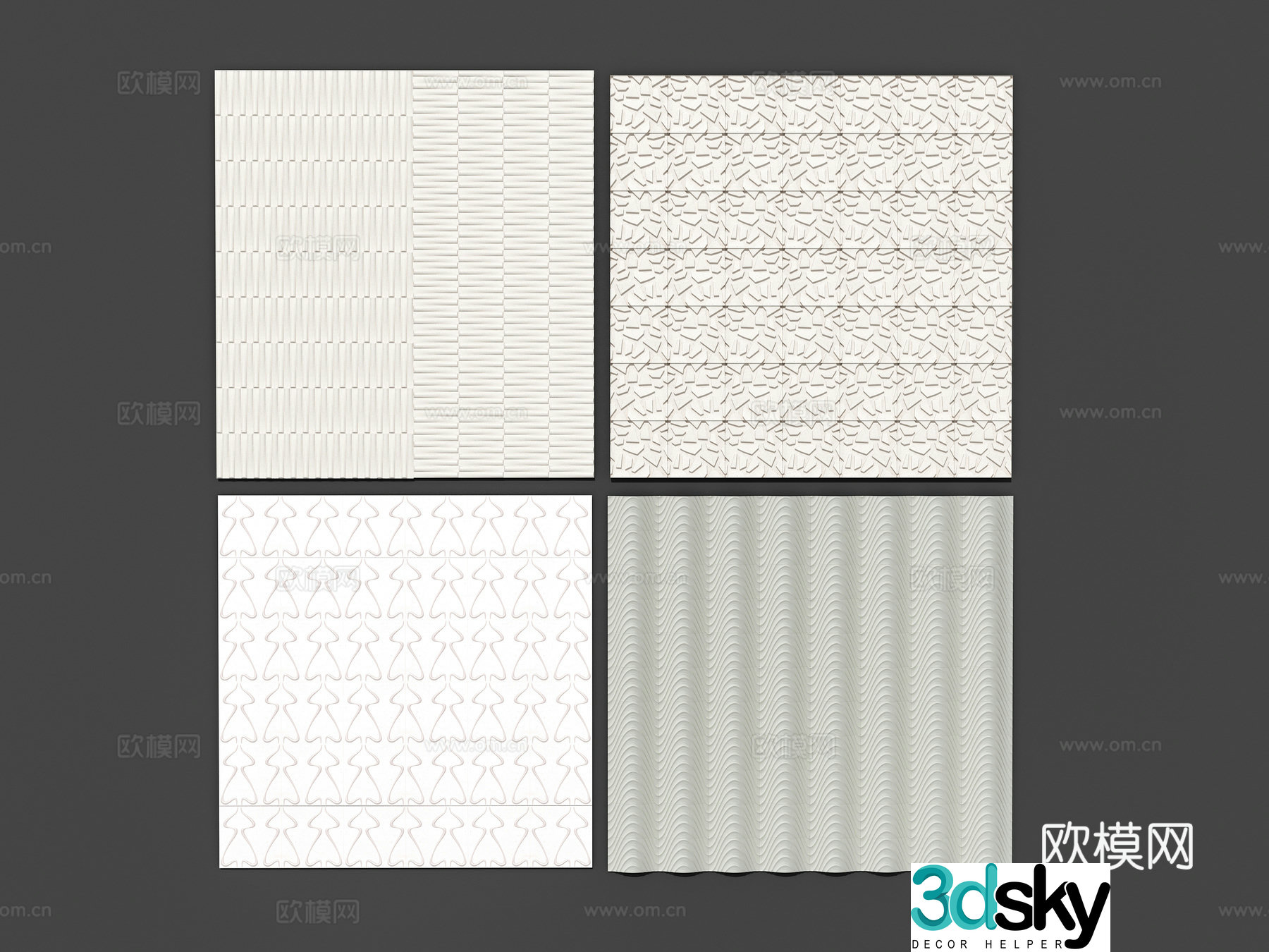 Modern interior European style stone metal stone slab marble three-dimensional wall wall wall trim metal 3d model