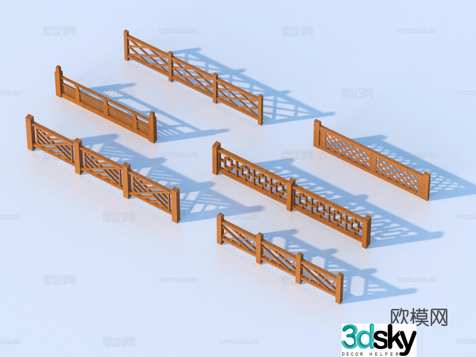 Fence Guardrail Railing 3d Model